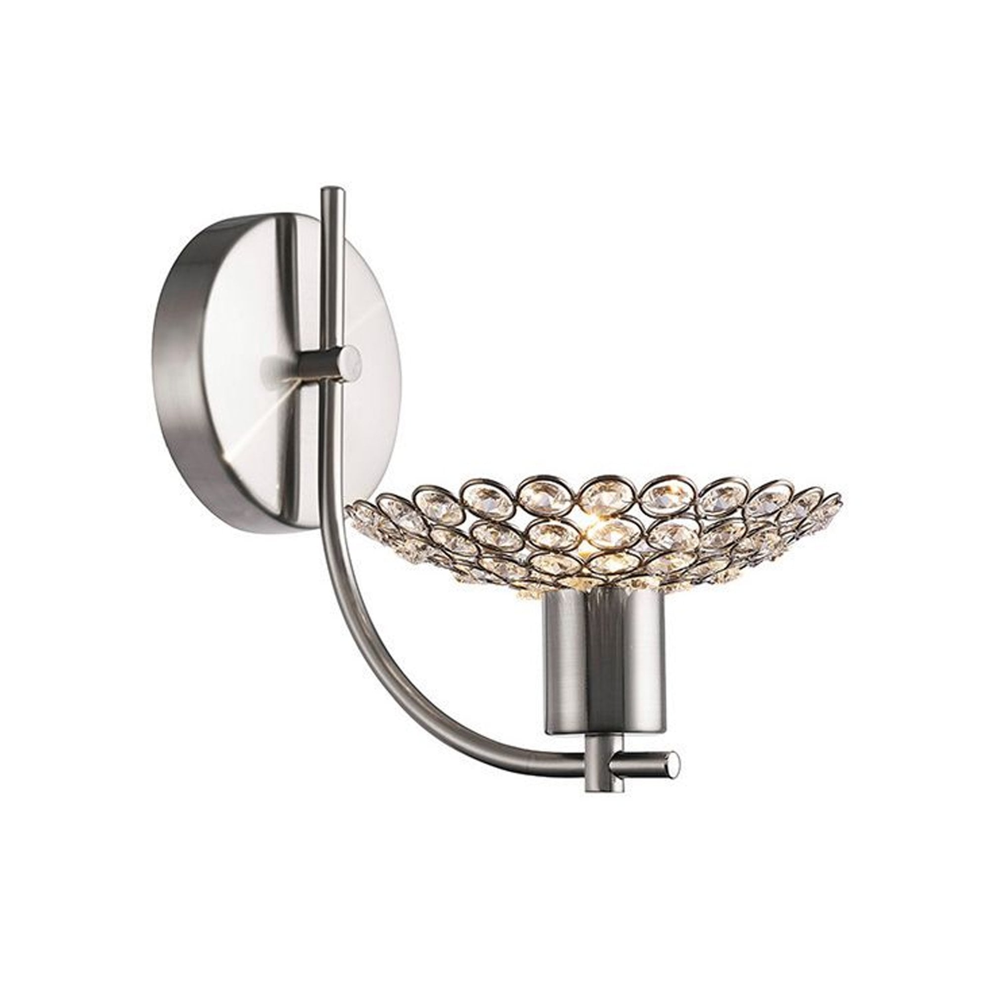 Diyas IL20605 Ellen Wall Light 1 Light Satin Nickel/Crystal