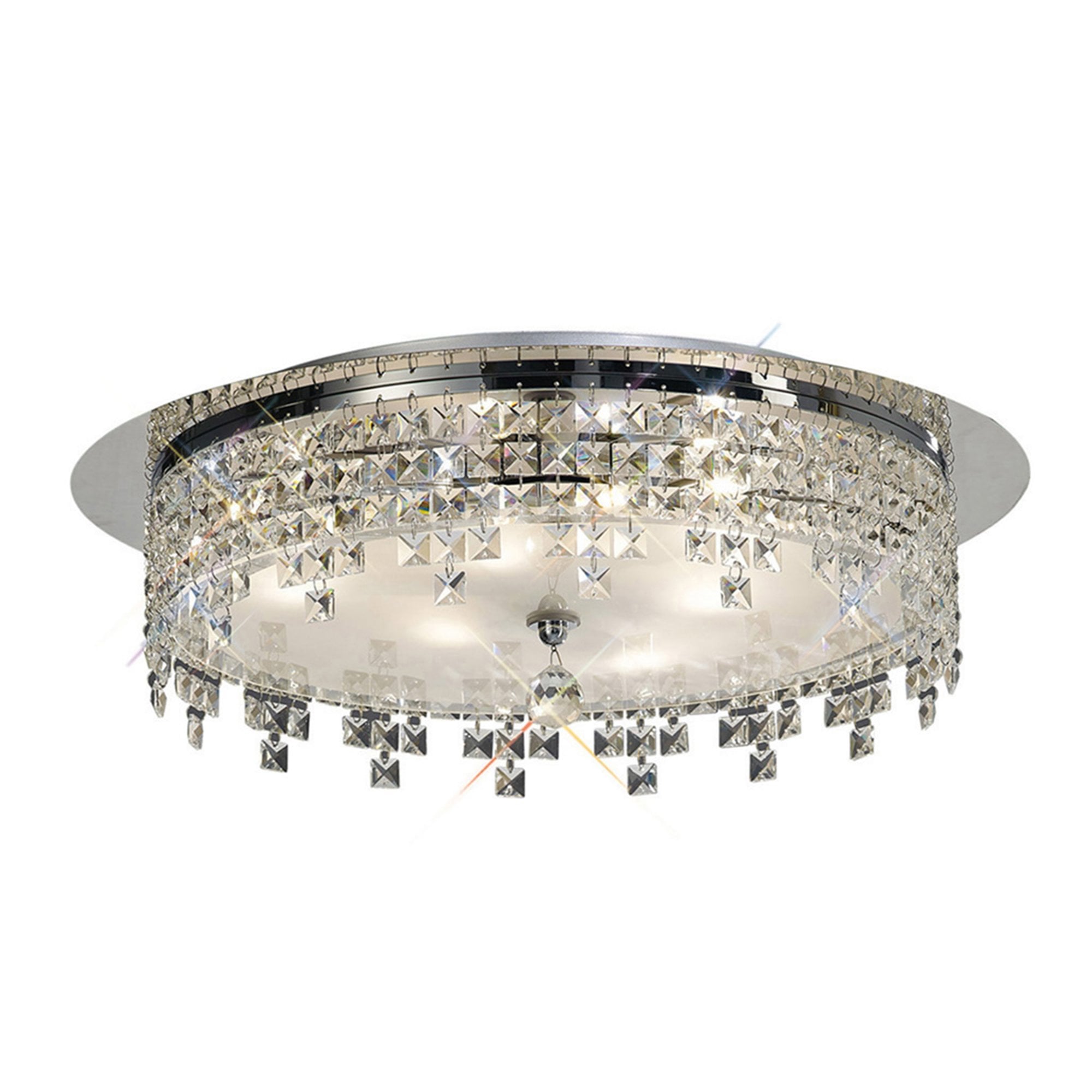 Diyas IL30261 Esta Ceiling Round 4 Light Polished Chrome/Glass/Crystal