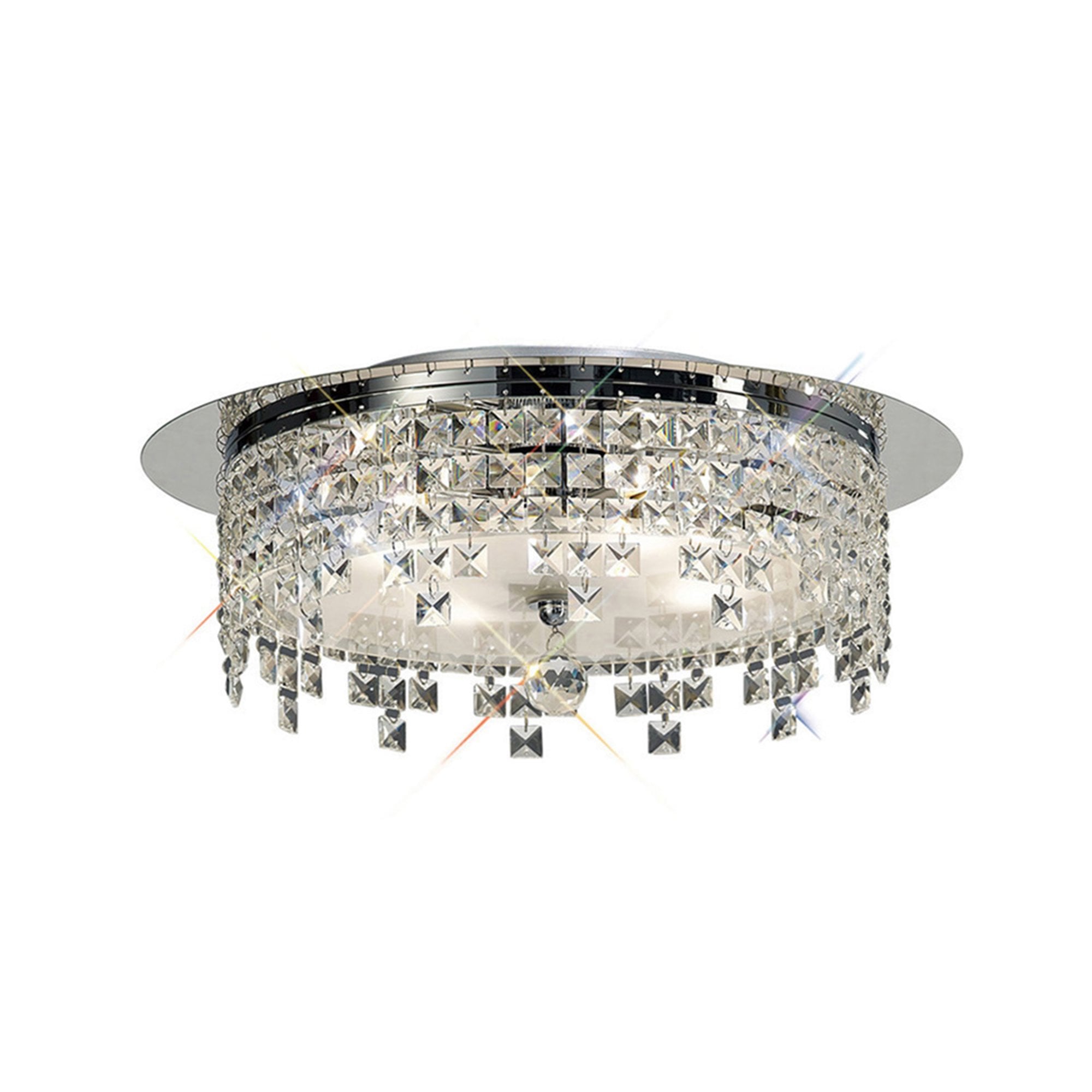 Diyas IL30263 Esta Ceiling Round 6 Light Polished Chrome/Glass/Crystal