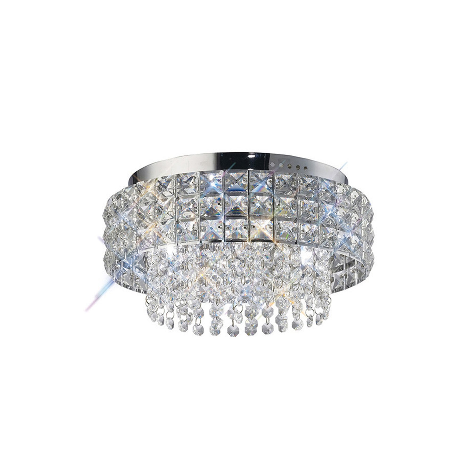 Diyas IL31150 Edison Ceiling Round 4 Light Polished Chrome/Crystal