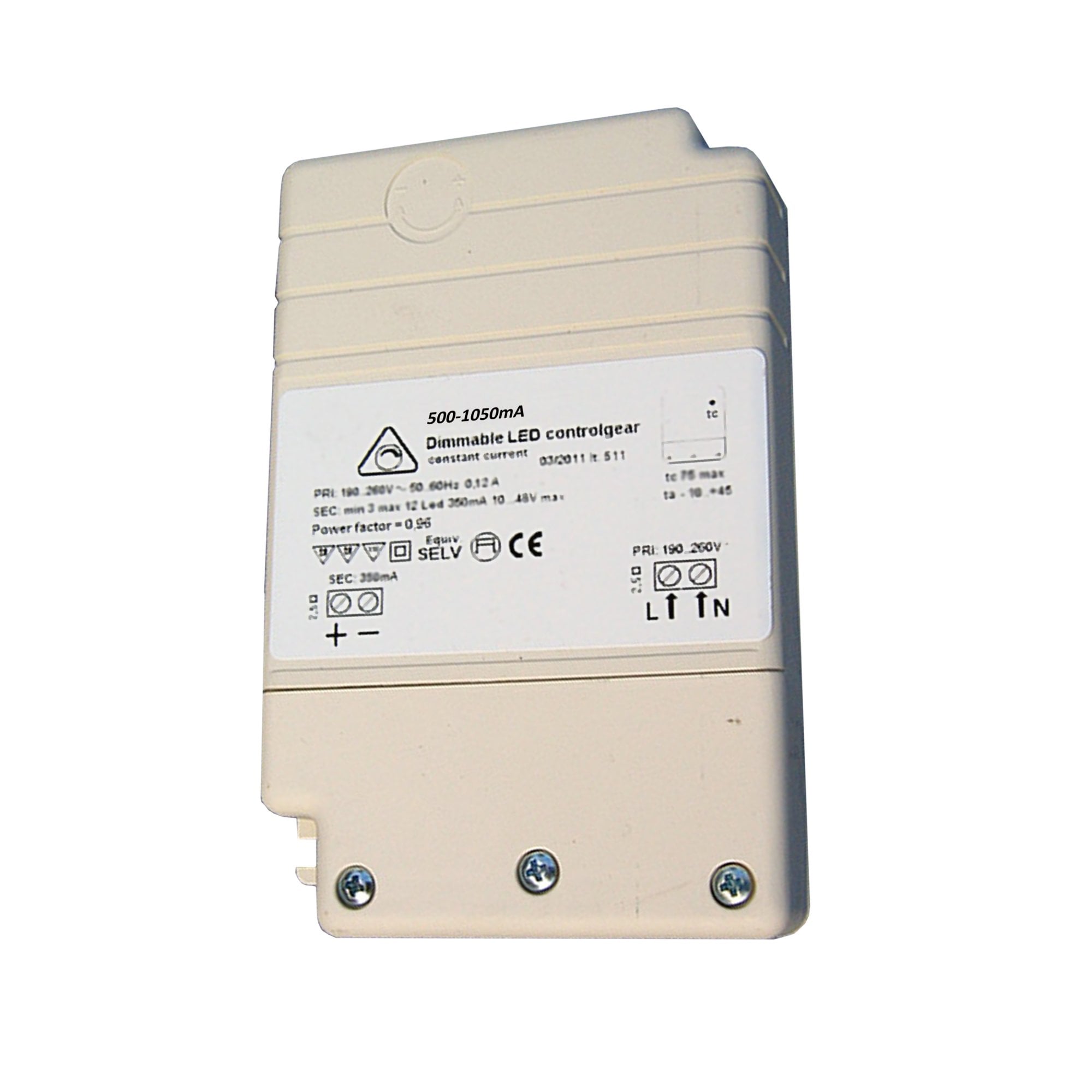 Light Symphony LED Driver 500-1050mA, 30-45W Constant Current - Mains Dimmable