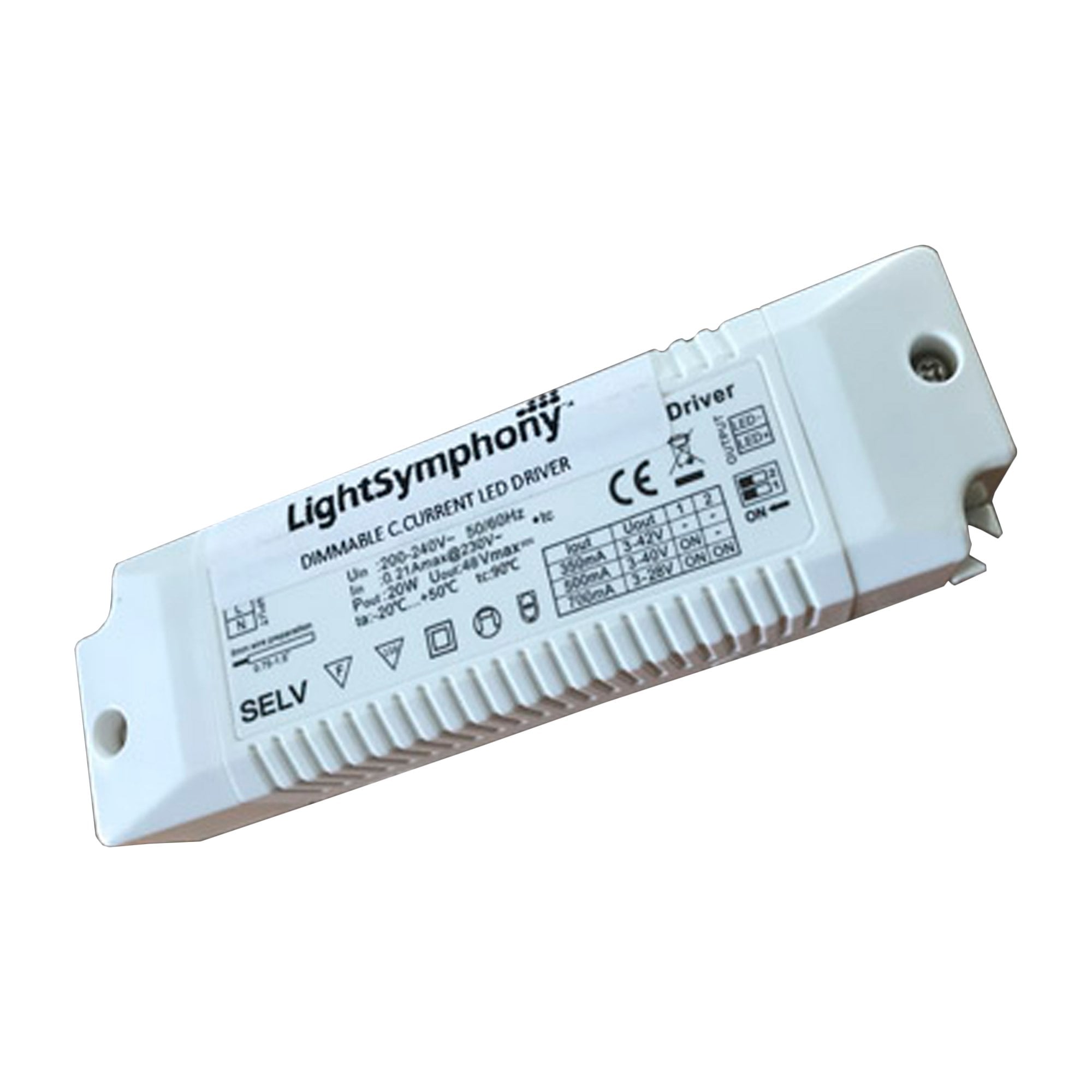 Light Symphony LED Driver 350mA 13W / 700mA 20W Constant Current - Mains Dimmable
