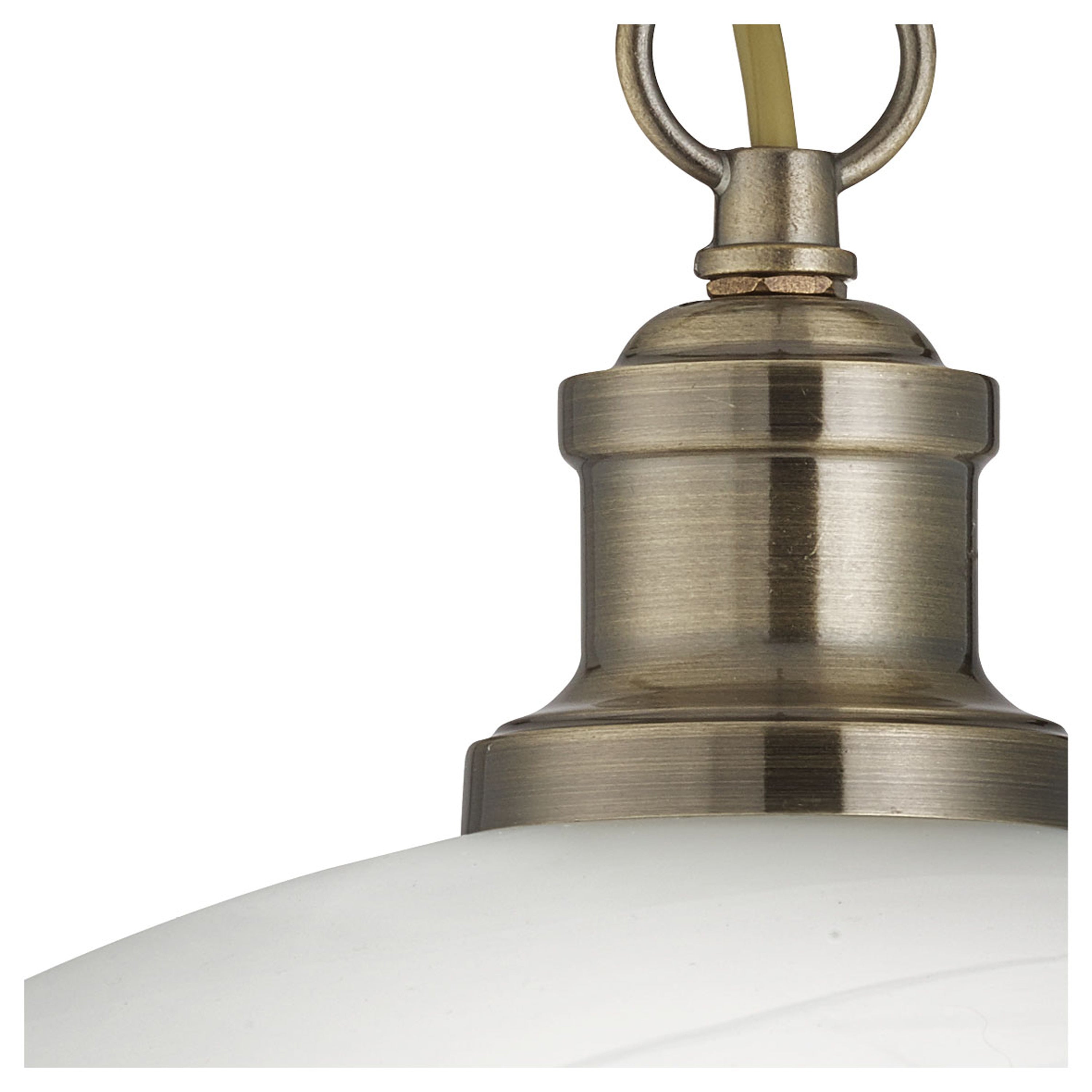 Searchlight Beech Single Pendant - Antique Brass & Marble Glass