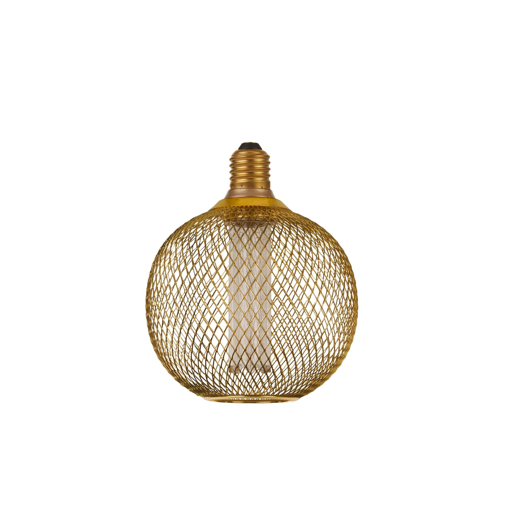 Searchlight E27 LED 3.5W Wire Mesh Effect Globe Lamp - 1800K - Dimmable - Gold Metal