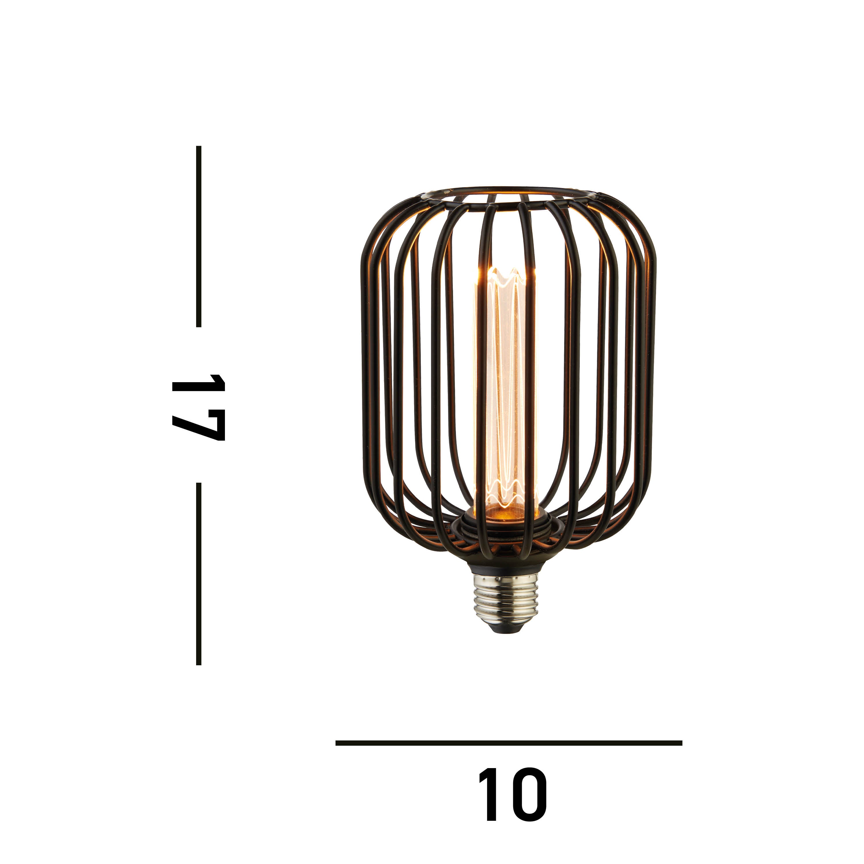 Searchlight E27 LED 3.5W Drum Lamp - 1800K - Dimmable - Black