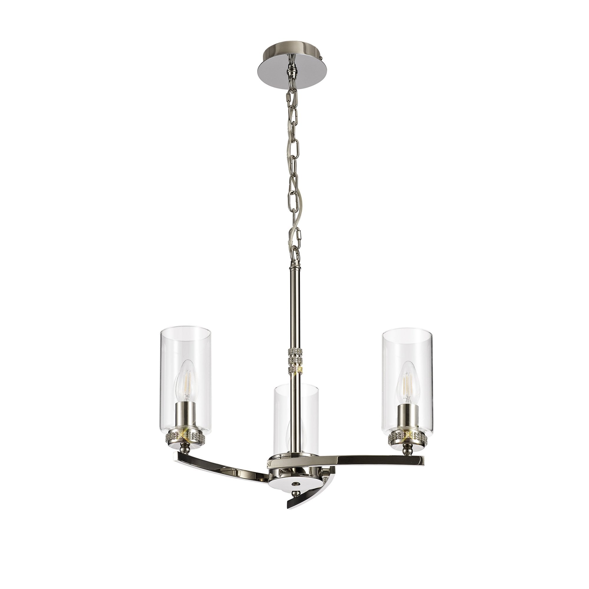 Fabula Heathcote 3 Light Pendant/Semi-Flush Light - Polished Nickel