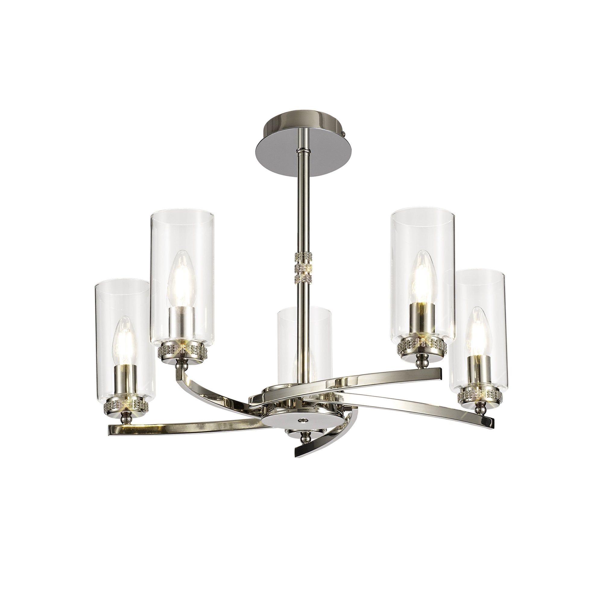 Fabula Heathcote 5 Light Pendant/Semi-Flush Light - Polished Nickel