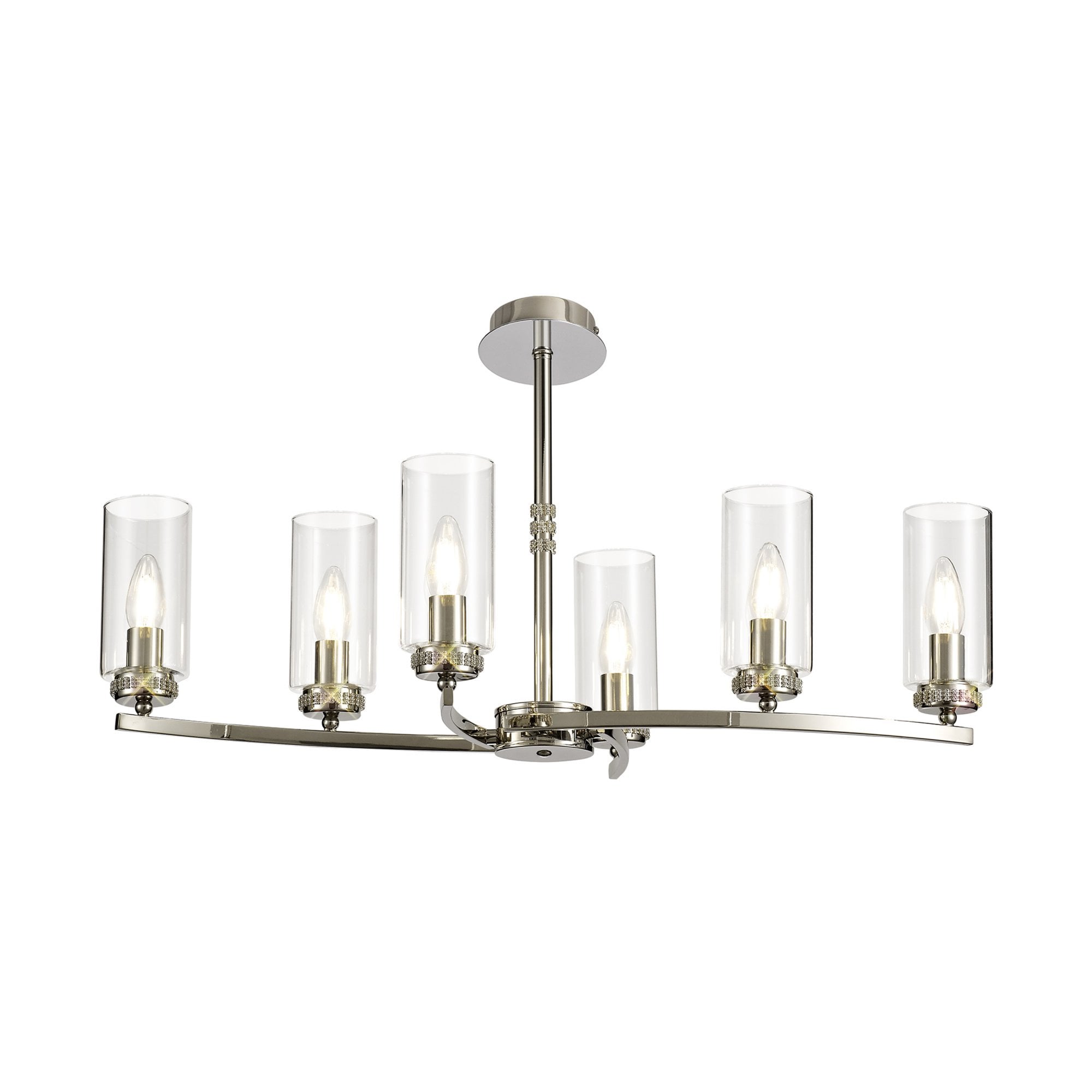 Fabula Heathcote 6 Light Rectangular Pendant/Semi-Flush Light - Polished Nickel