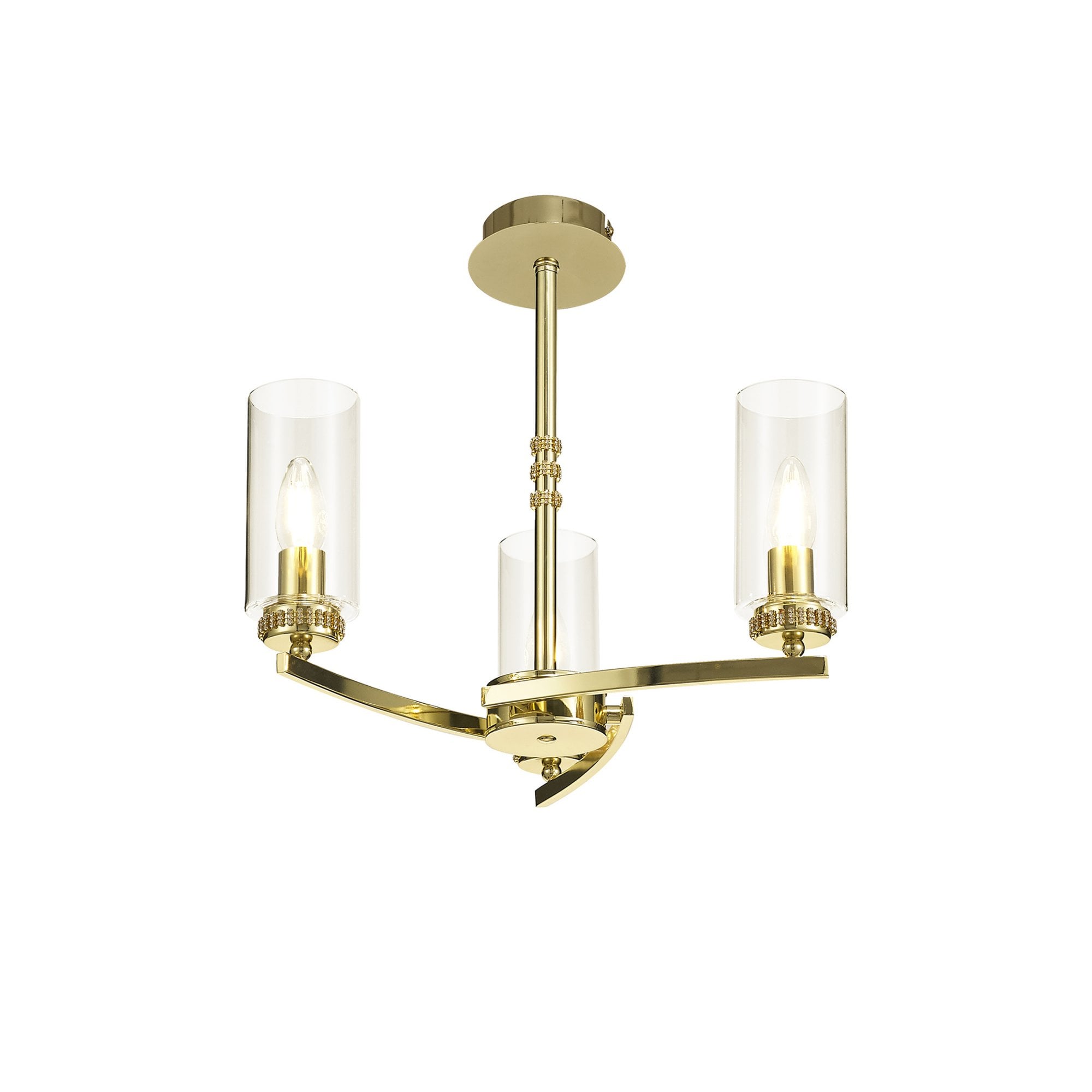 Fabula Heathcote 3 Light Pendant/Semi-Flush Light - Polished Gold