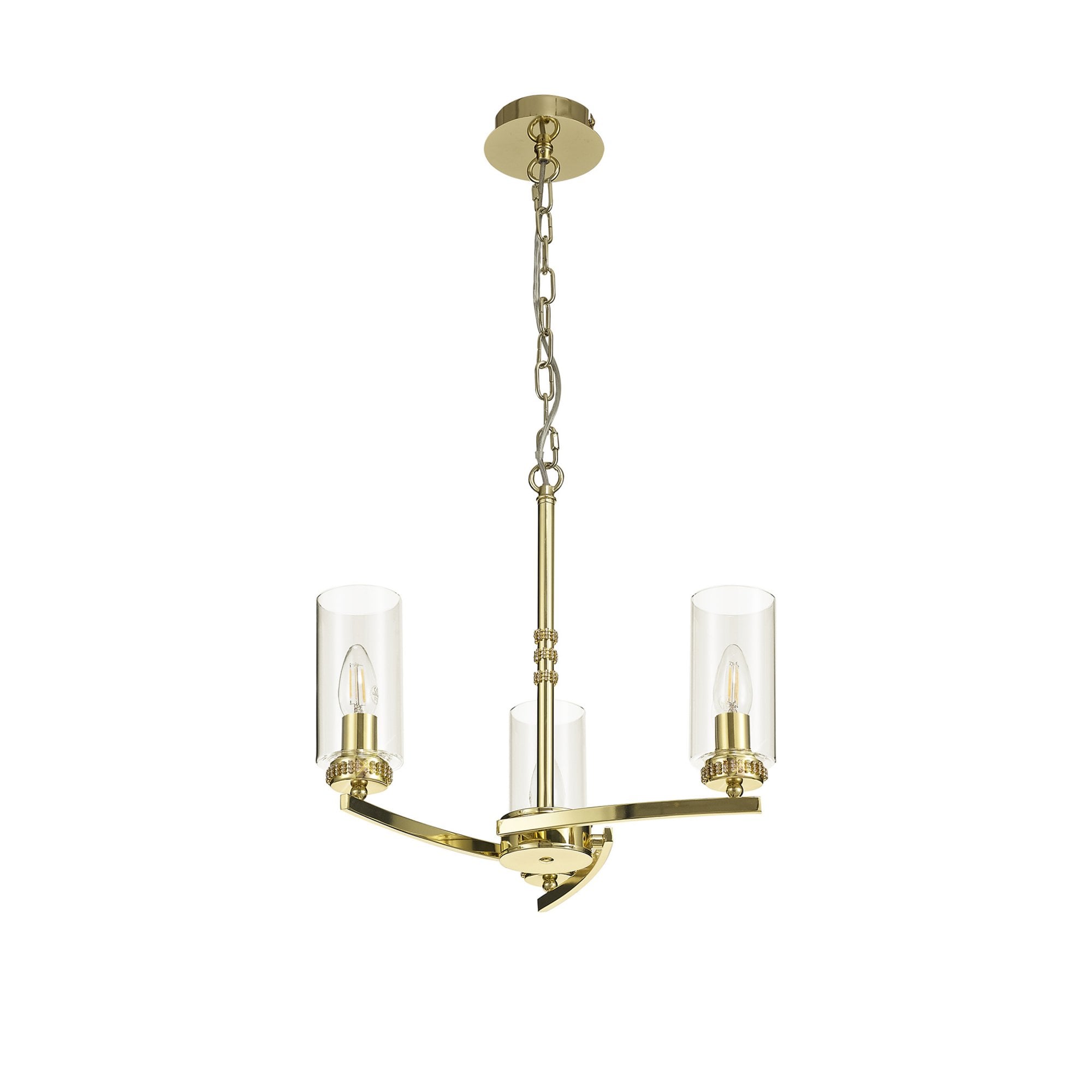 Fabula Heathcote 3 Light Pendant/Semi-Flush Light - Polished Gold