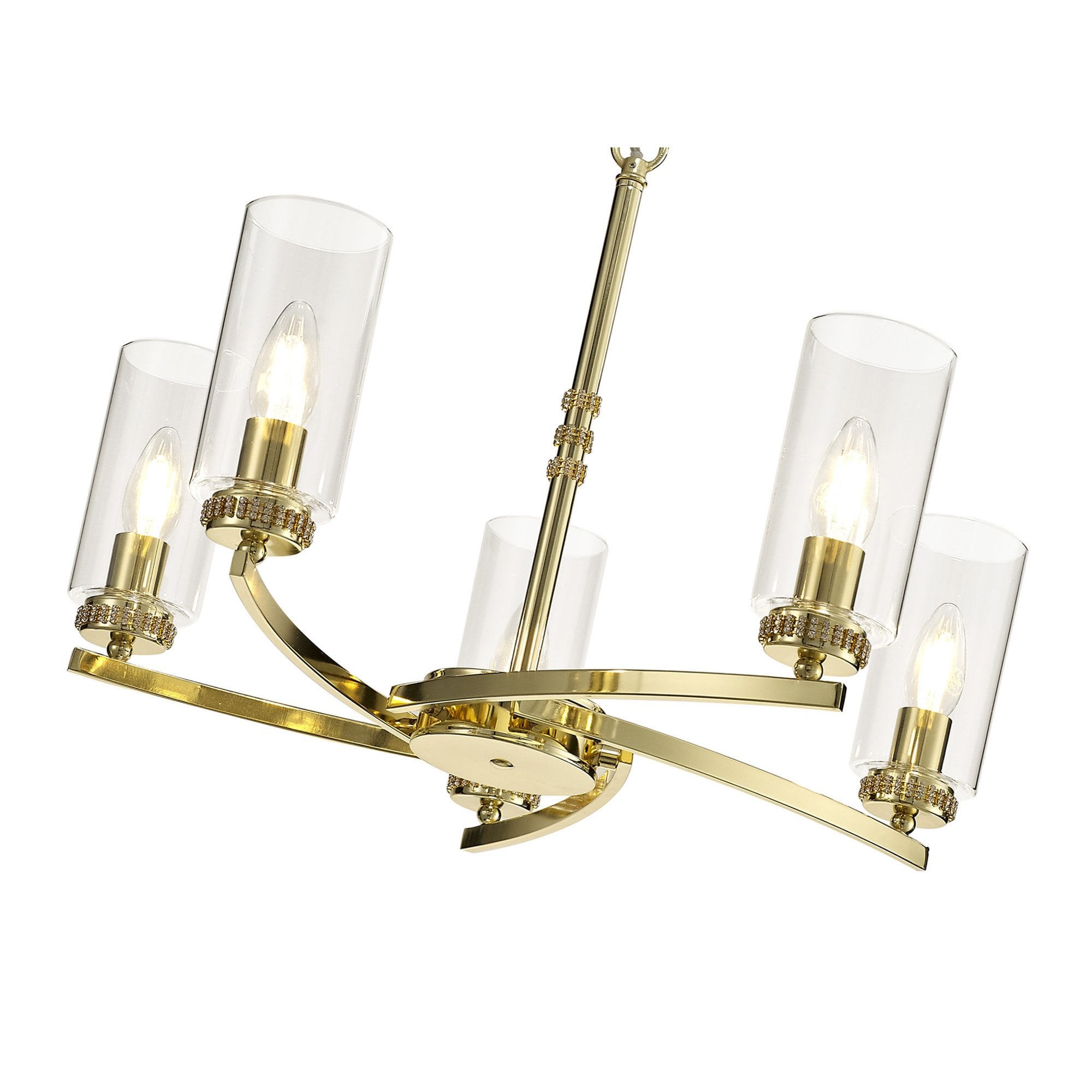 Fabula Heathcote 5 Light Pendant/Semi-Flush Light - Polished Gold