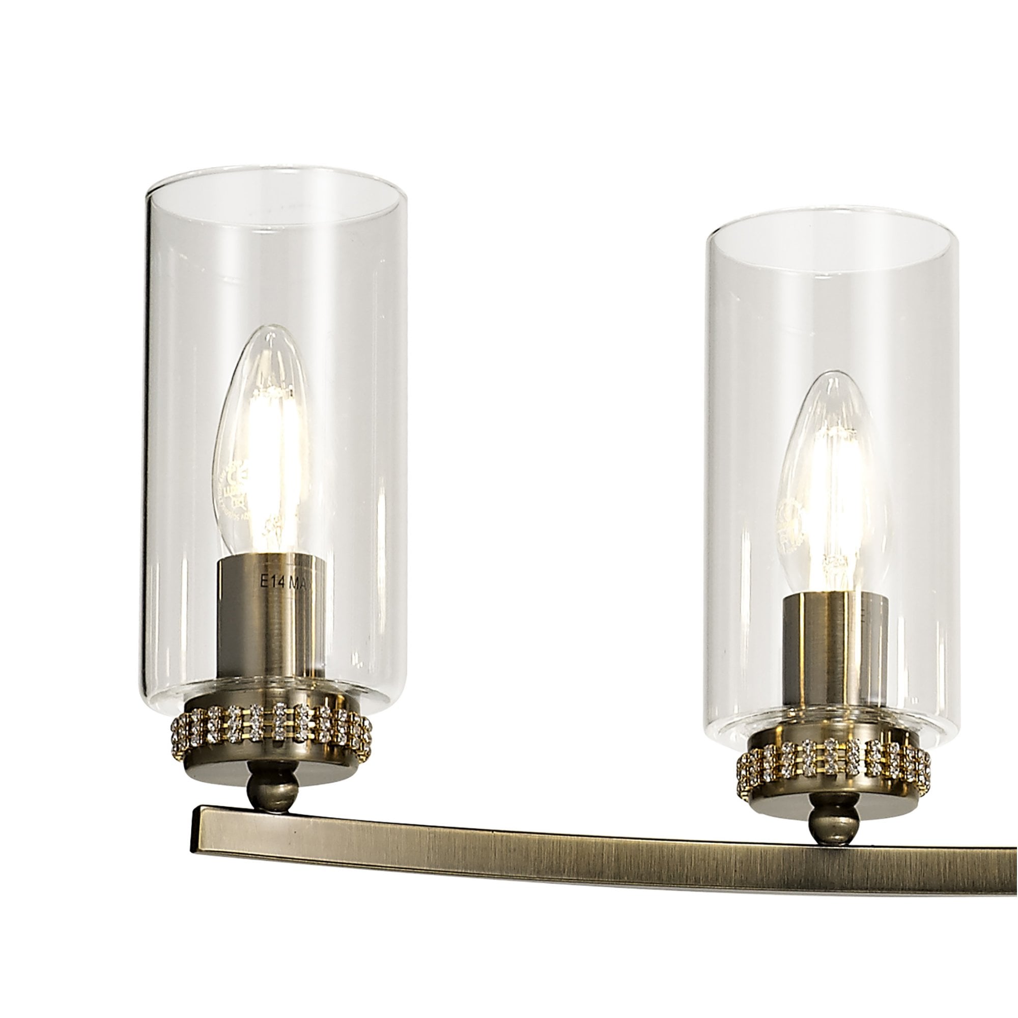 Fabula Heathcote 6 Light Rectangular Pendant/Semi-Flush Light - Antique Brass