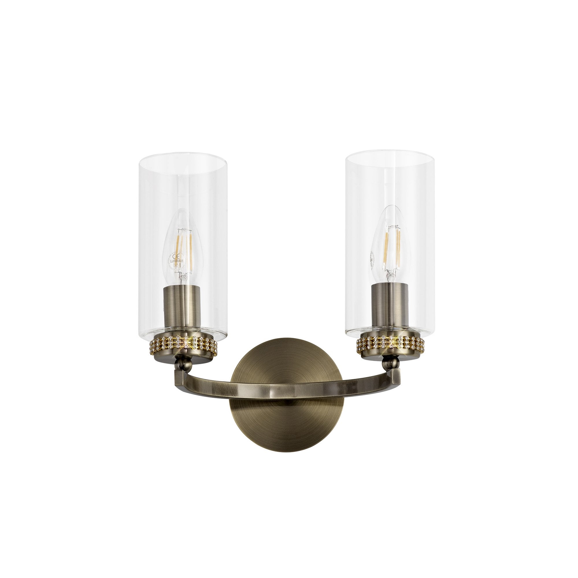 Fabula Heathcote 2 Light Wall Lamp - Antique Brass