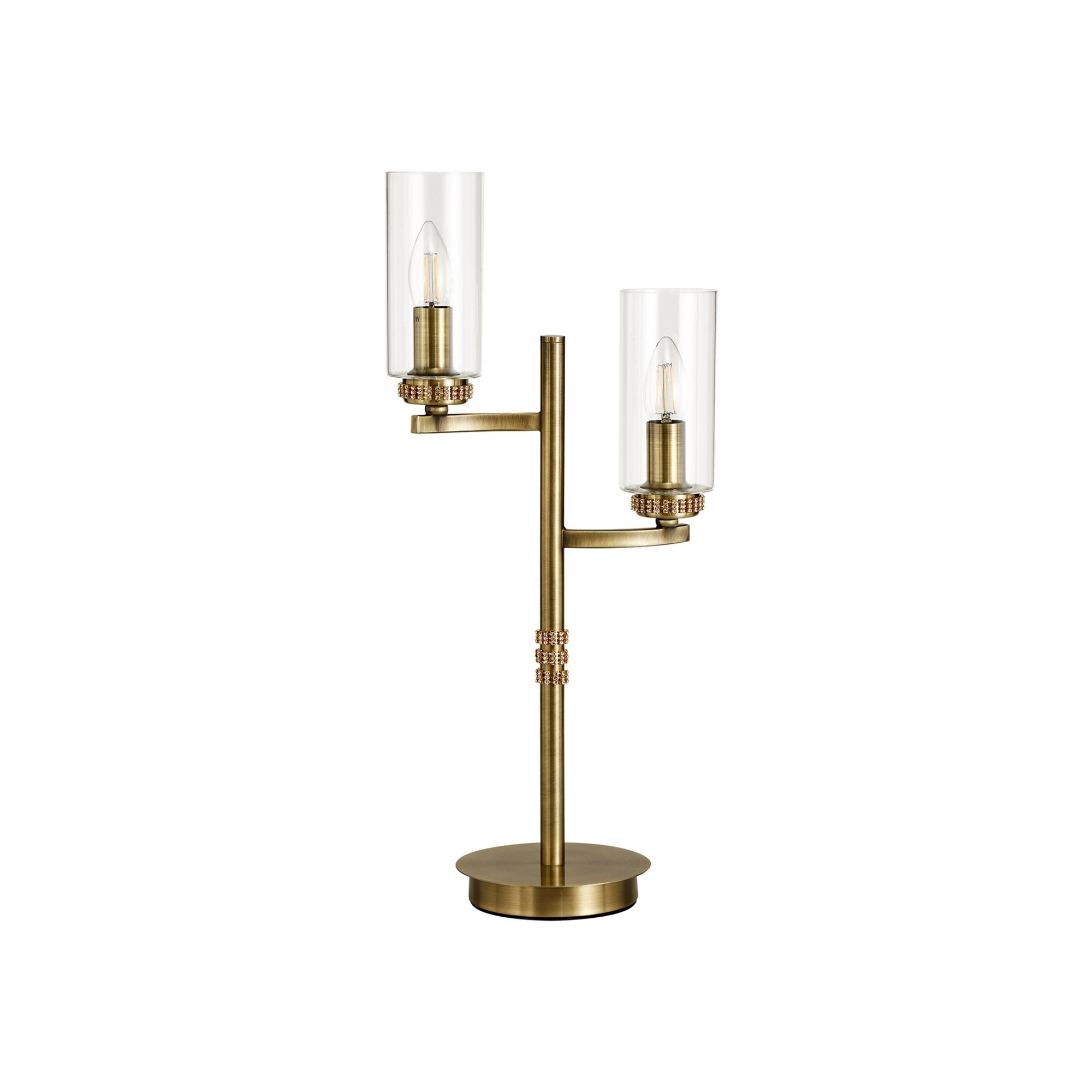 Fabula Heathcote 2 Light Table Lamp - Antique Brass