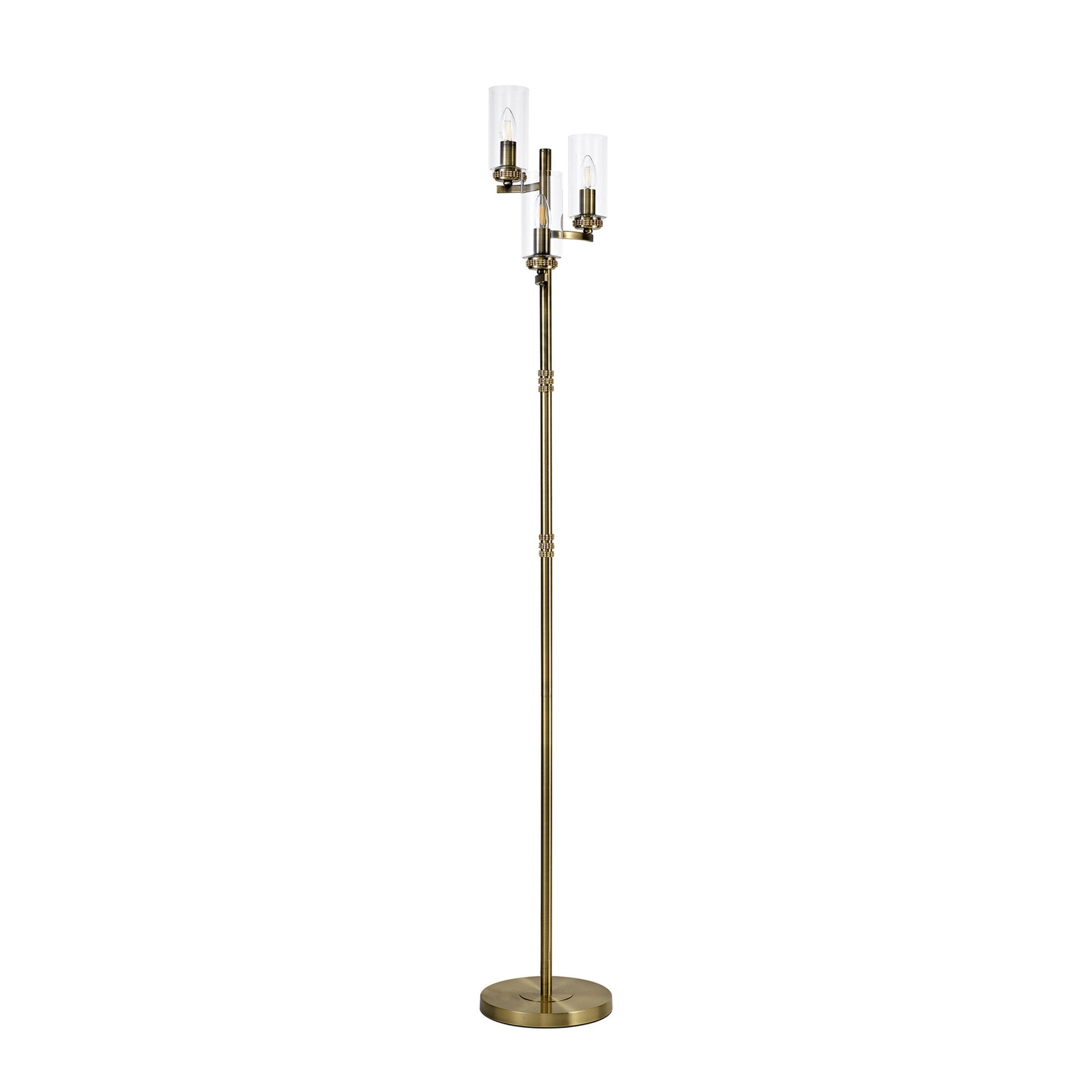 Fabula Heathcote 3 Light Floor Lamp - Antique Brass