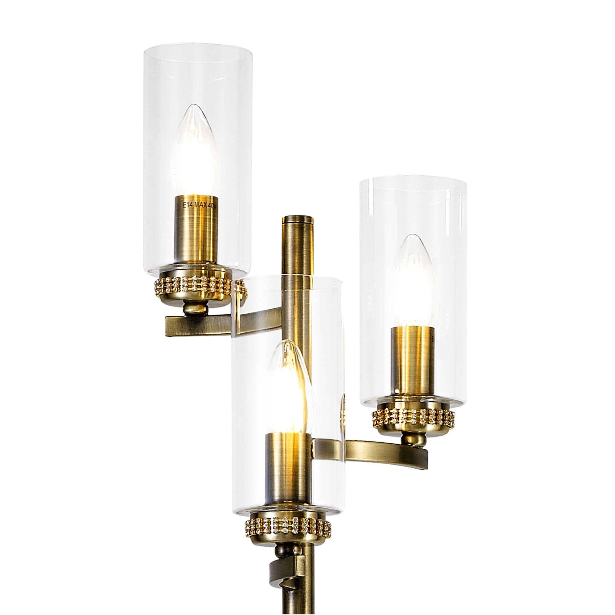 Fabula Heathcote 3 Light Floor Lamp - Antique Brass