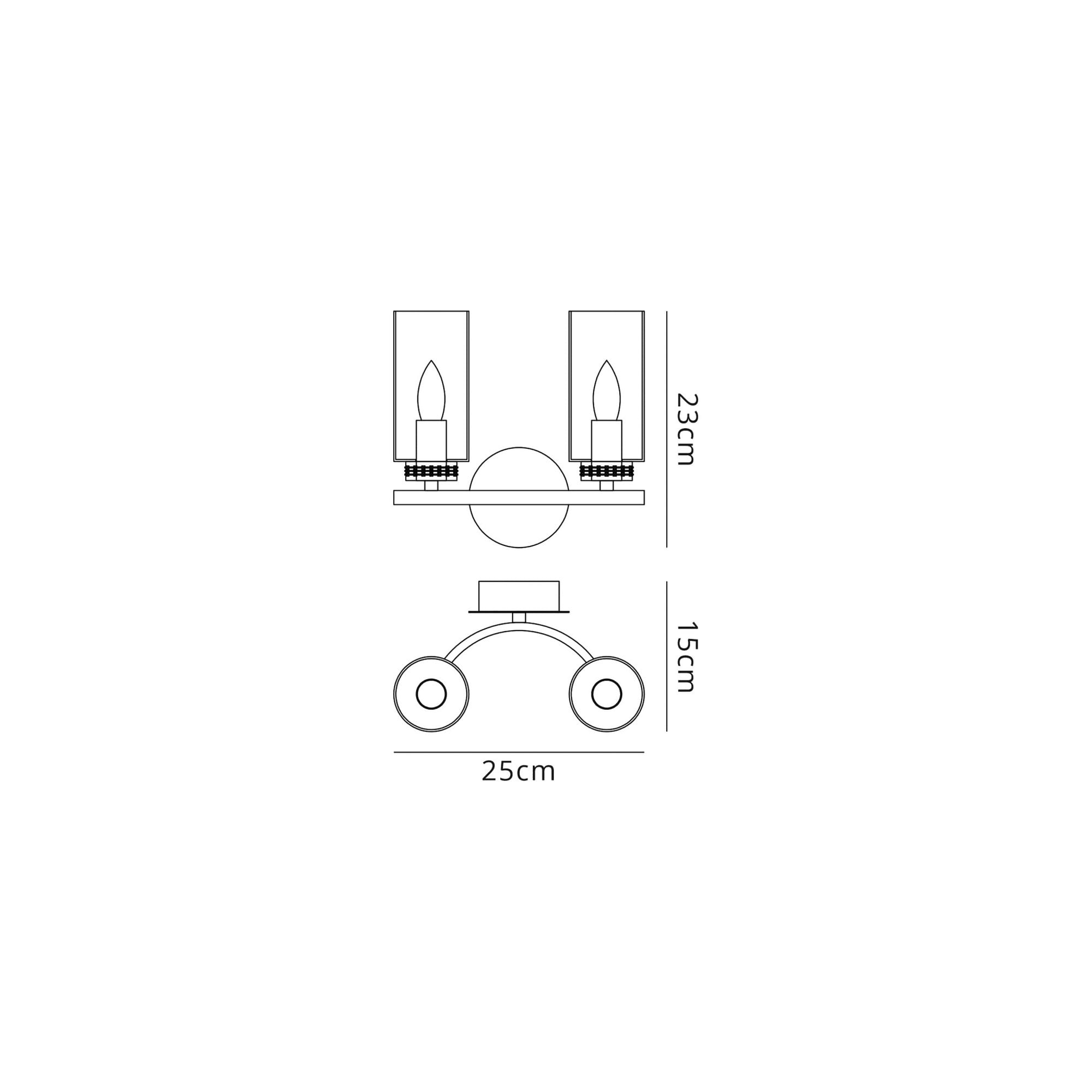 Fabula Heathcote 2 Light Wall Lamp - Polished Nickel