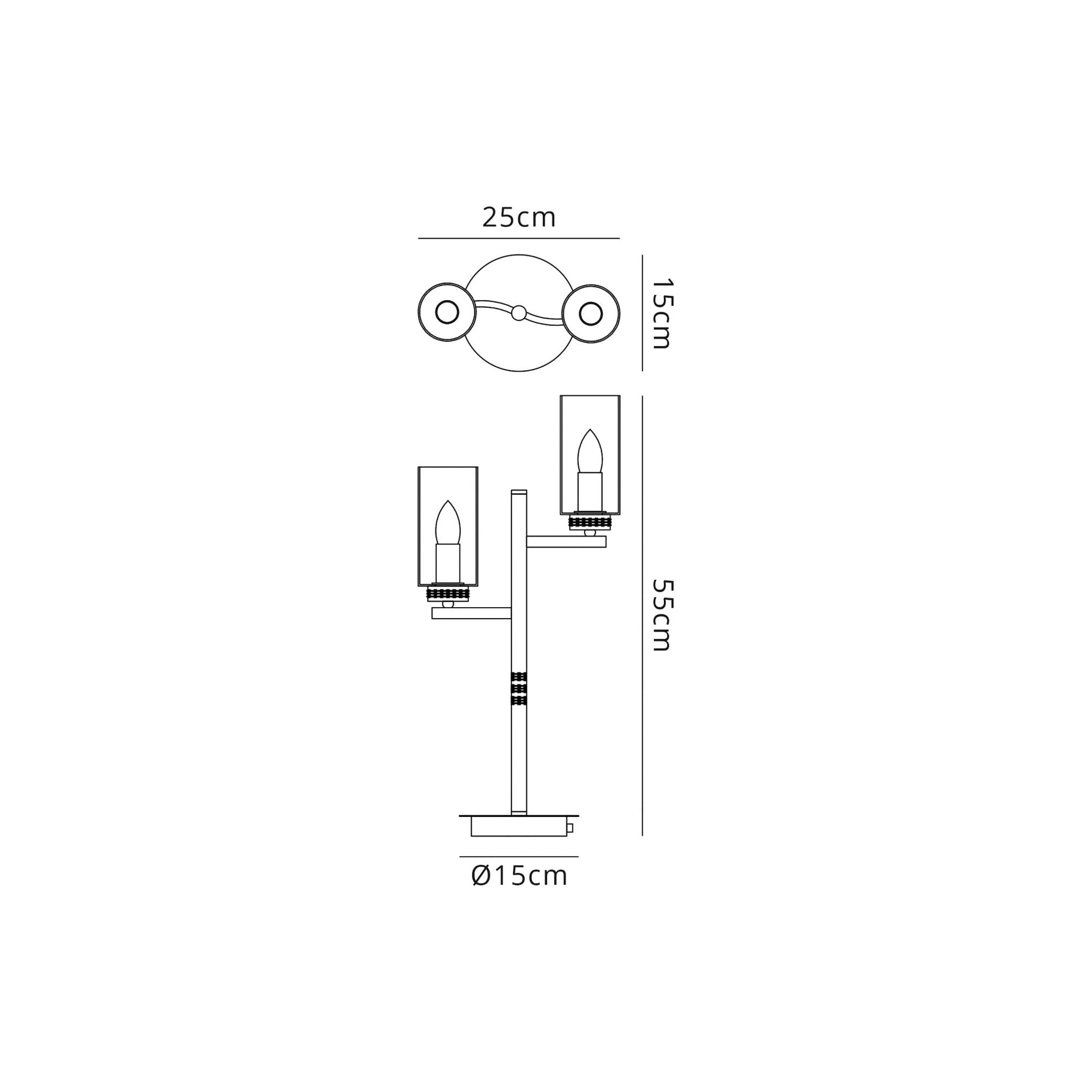 Fabula Heathcote 2 Light Table Lamp - Antique Brass