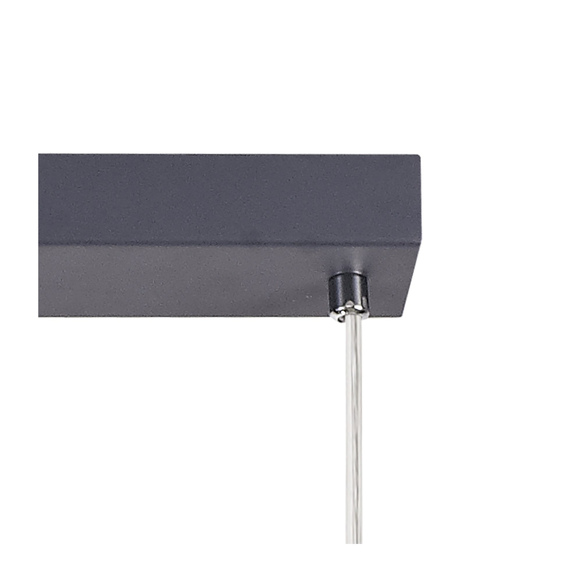 Fabula Leaden 4 Light Linear Bar Pendant - Matt Grey, Polished Chrome & Cognac Glass