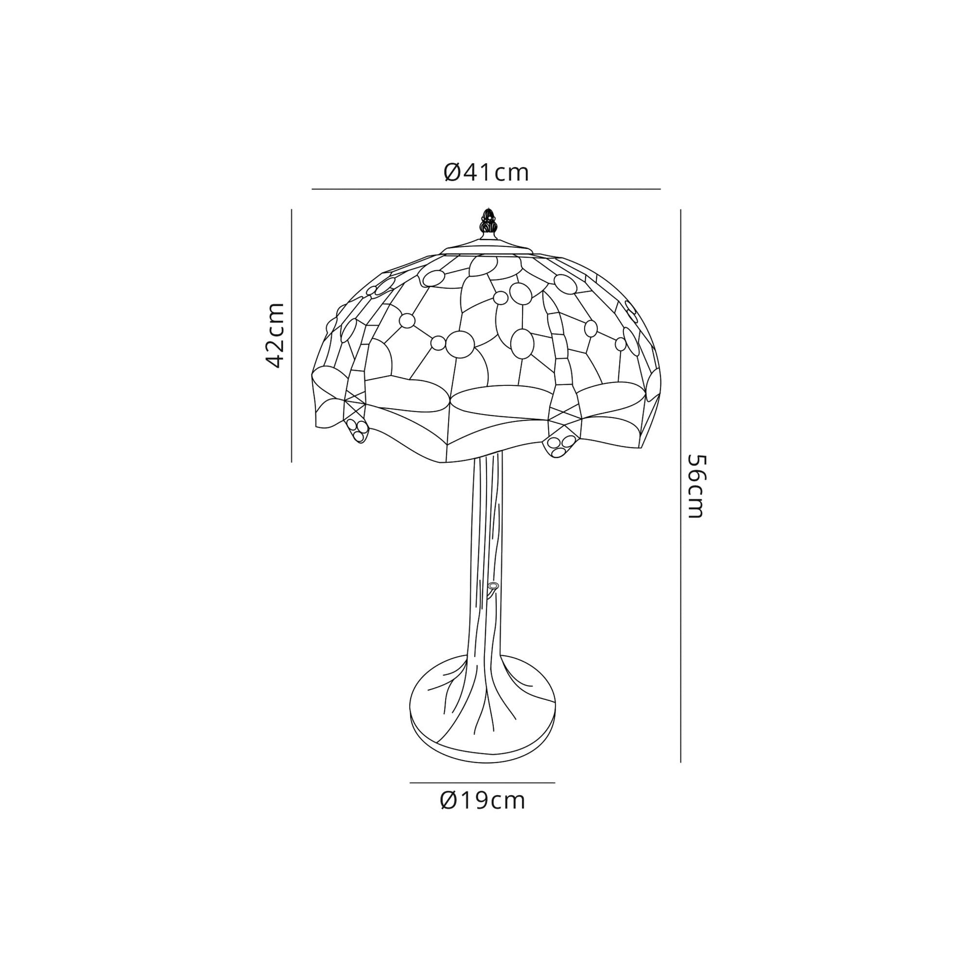 Fabula Hornbeam 2 Light Tree Like Table Lamp - 40cm Tiffany Shade - Blue & Orange