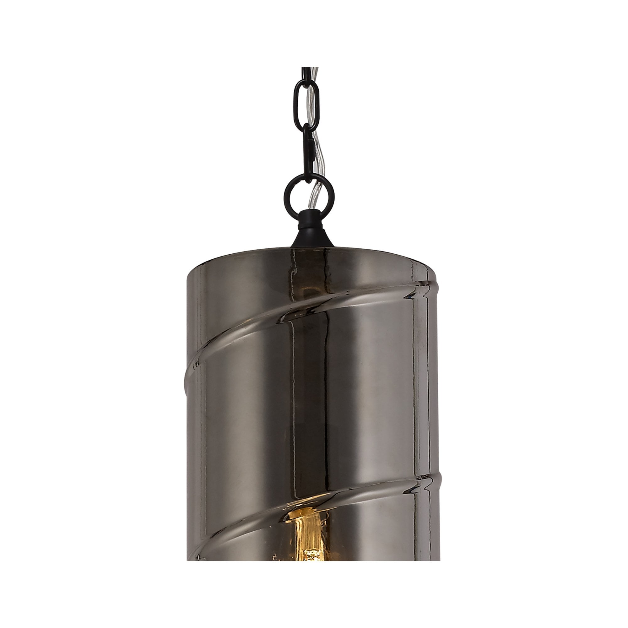 Fabula Elmhurst Pendant - Matt Black & Smoked Glass