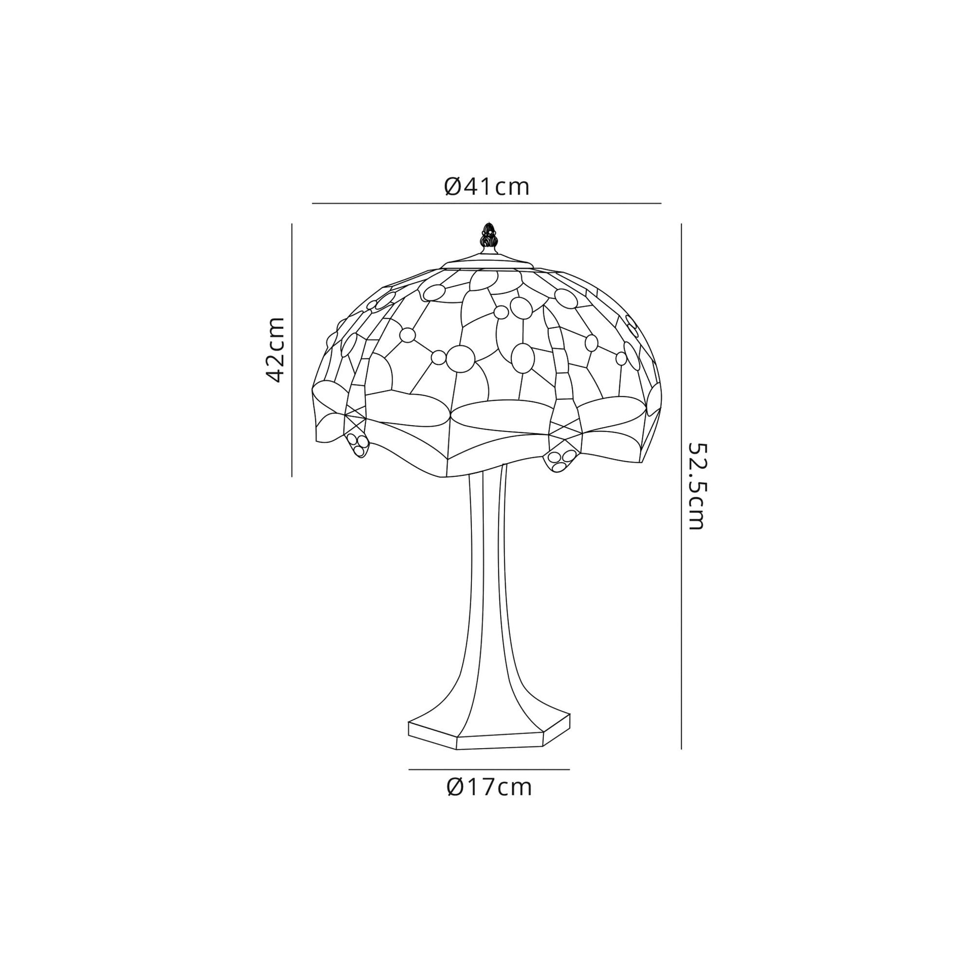 Fabula Hornbeam 2 Light Octagonal Table Lamp - 40cm Tiffany Shade - Blue & Orange