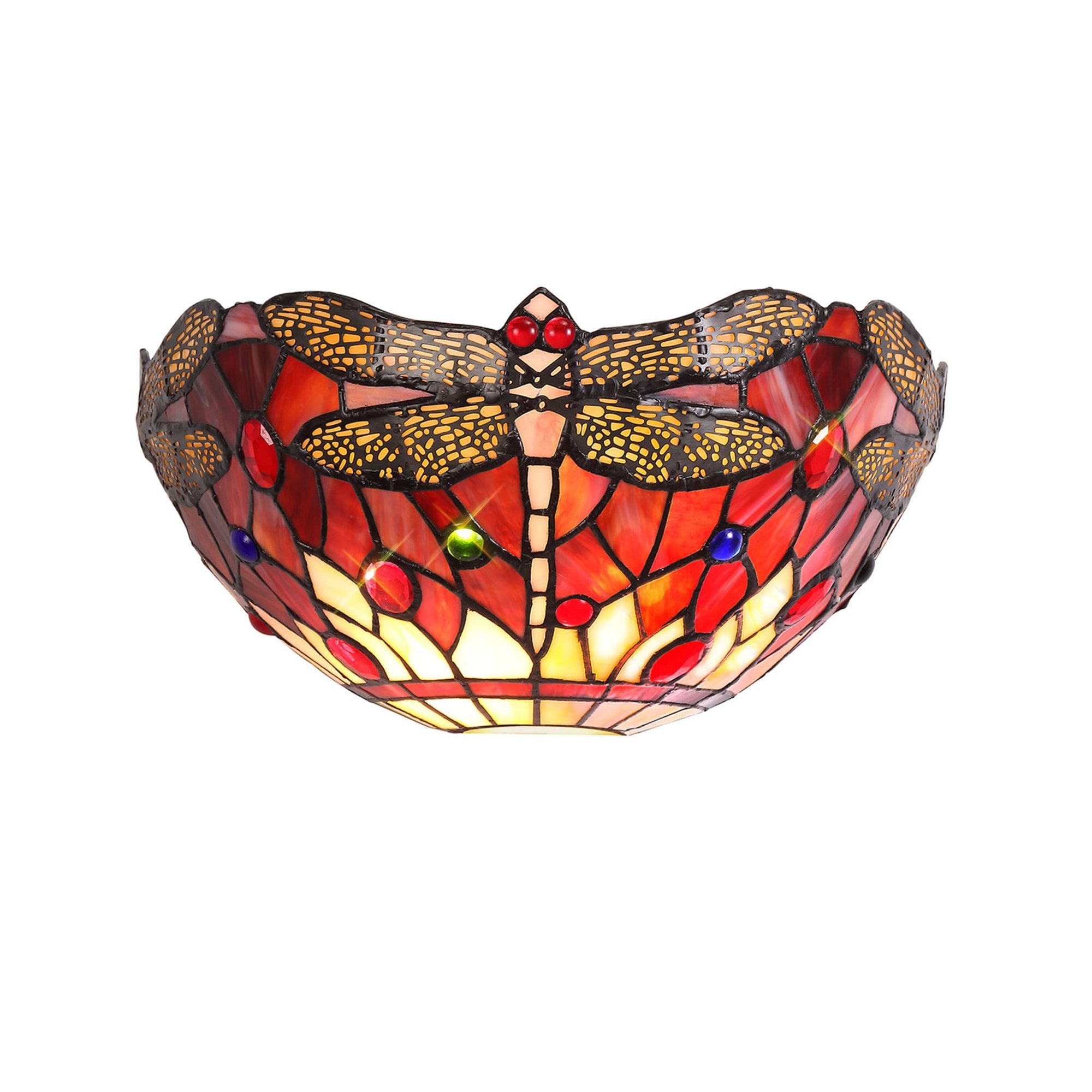 Fabula Hornbeam 2 Light Tiffany Wall Lamp - Purple & Pink