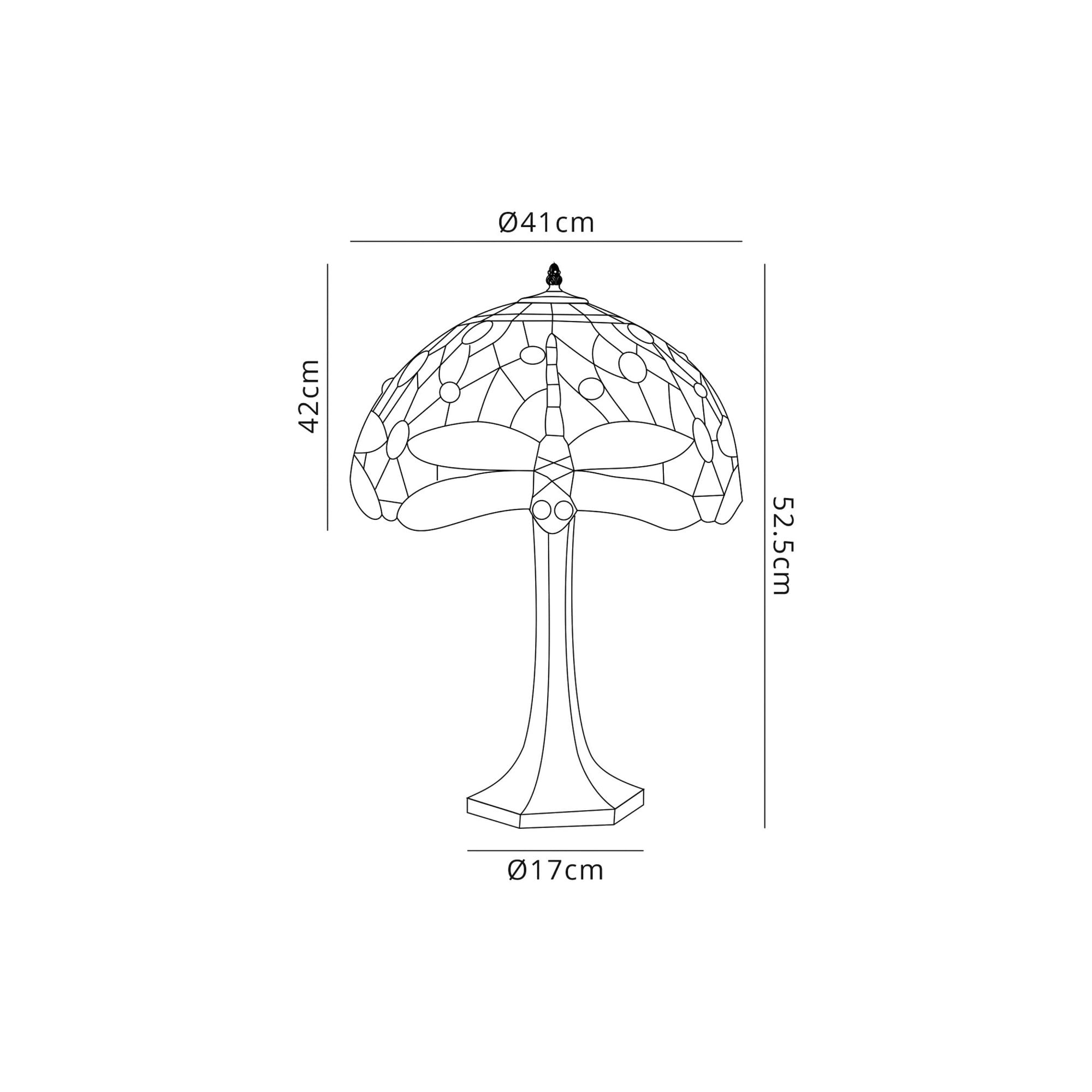 Fabula Hornbeam 2 Light Octagonal Table Lamp - 40cm Tiffany Shade - Purple & Pink