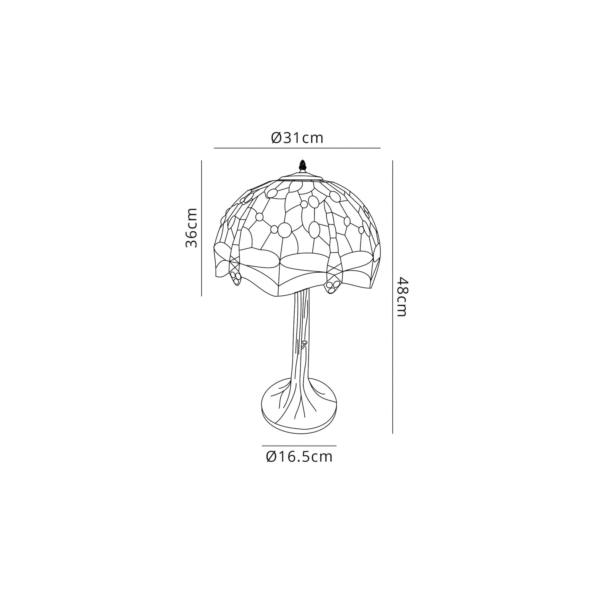 Fabula Hornbeam Single Tree Like Table Lamp - 30cm Tiffany Shade - Blue & Orange