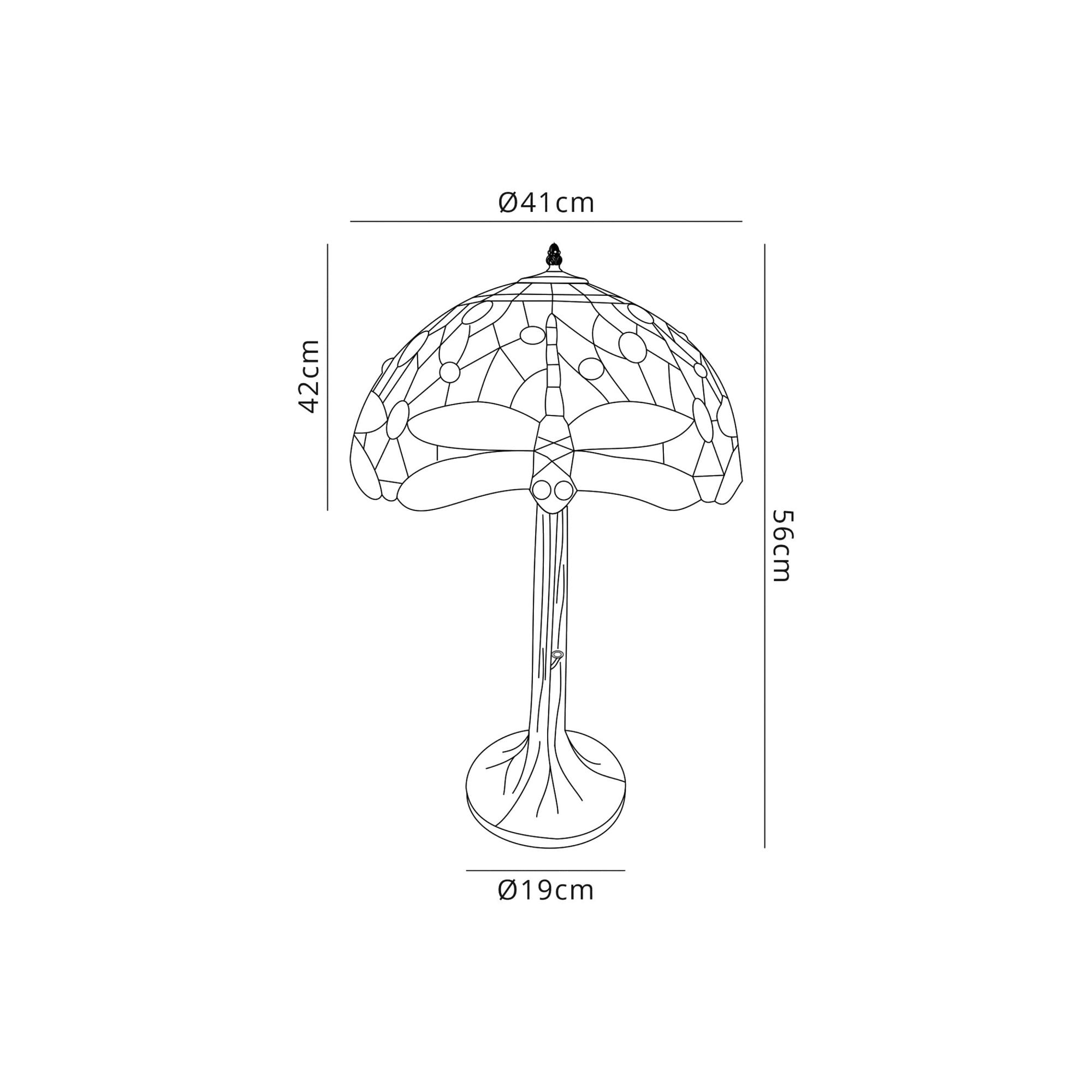 Fabula Hornbeam 2 Light Tree Like Table Lamp - 40cm Tiffany Shade - Purple & Pink