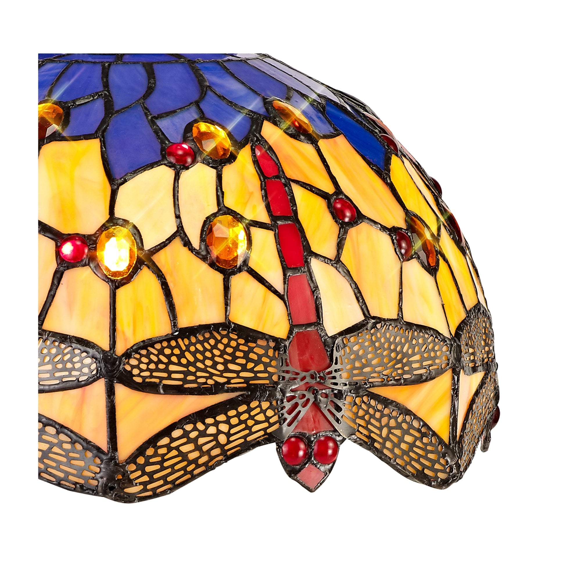 Fabula Hornbeam 30cm Tiffany Shade - Blue & Orange - Shade Only