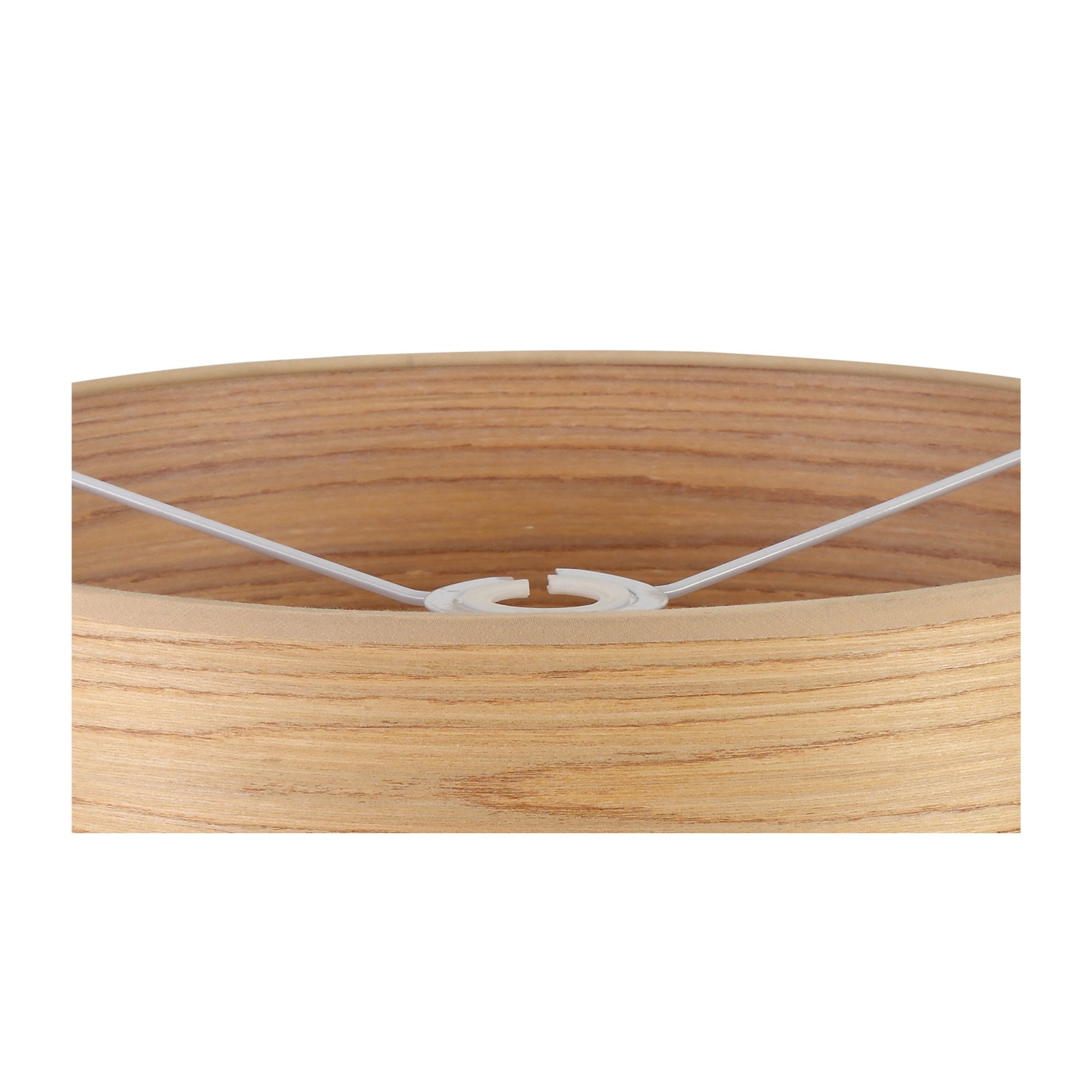 Fabula Buckhurst Round 395 x 180mm Wood Effect Shade - Light Oak & White Laminate - Shade Only