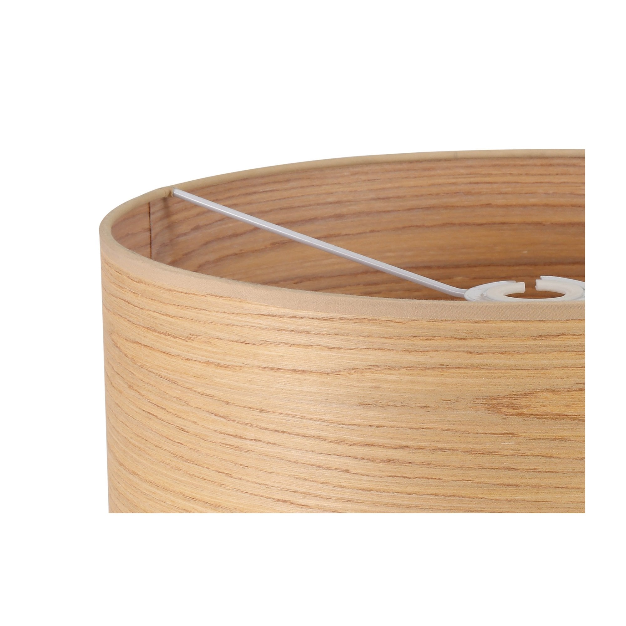 Fabula Buckhurst Round 395 x 180mm Wood Effect Shade - Light Oak & White Laminate - Shade Only
