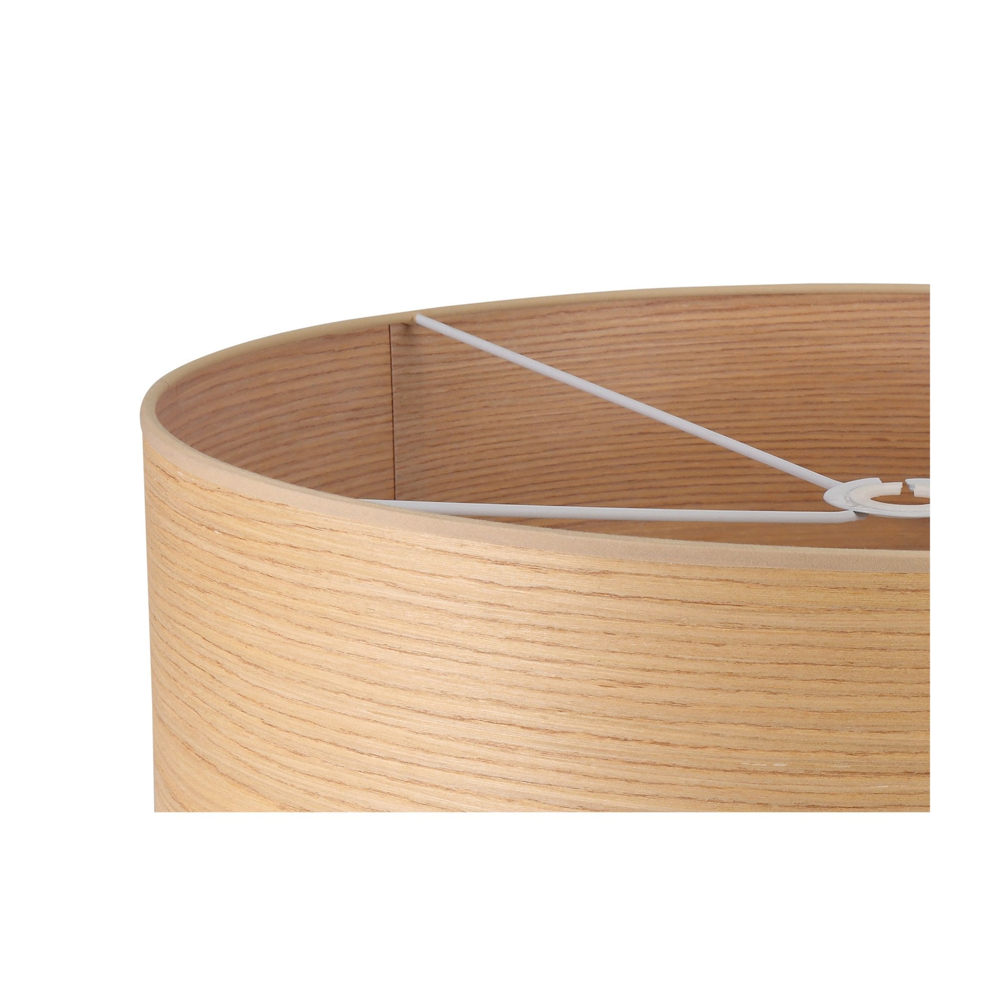 Fabula Buckhurst Round 600 x 210mm Wood Effect Shade - Light Oak & White Laminate - Shade Only