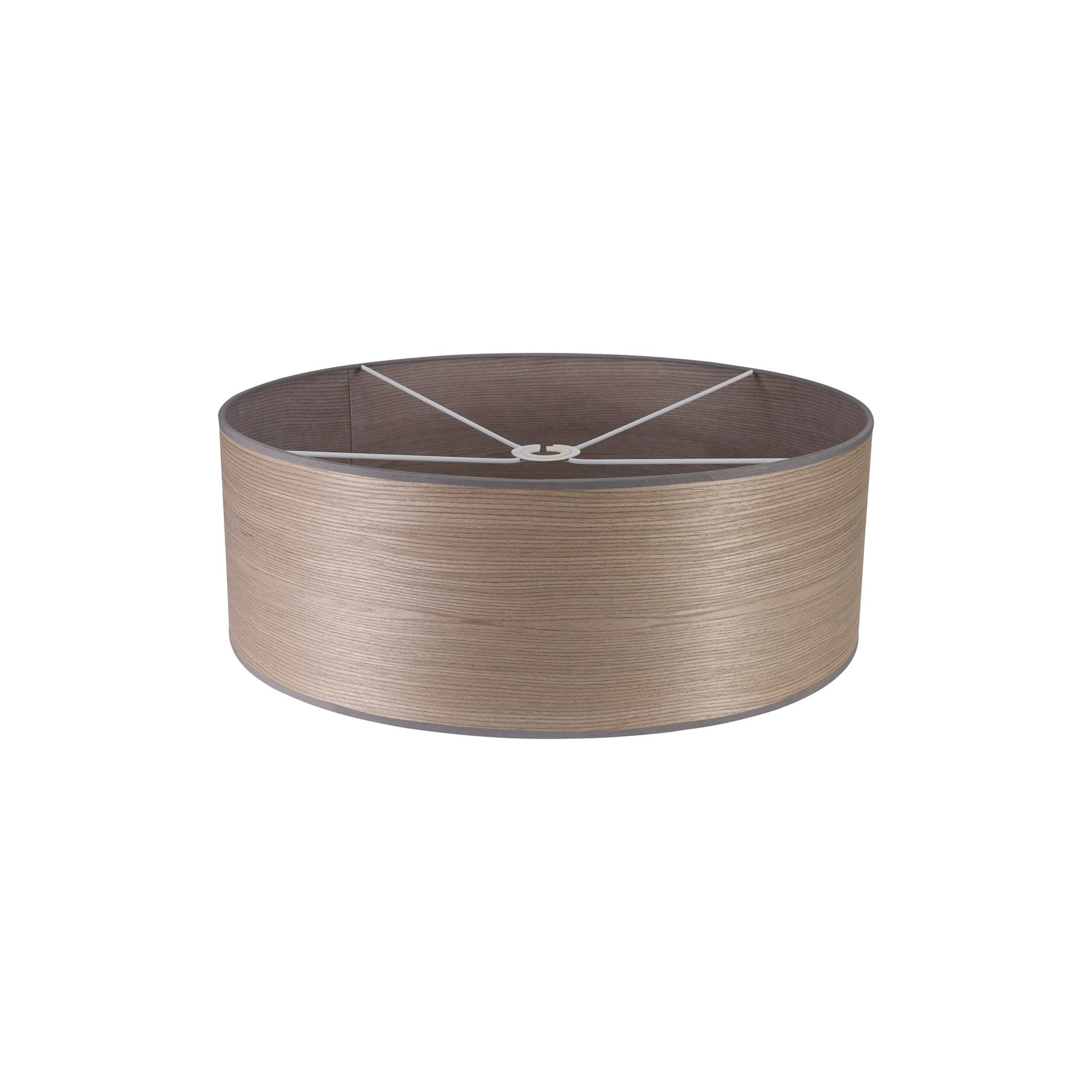 Fabula Buckhurst Round 600 x 210mm Wood Effect Shade - Grey Oak & White Laminate - Shade Only