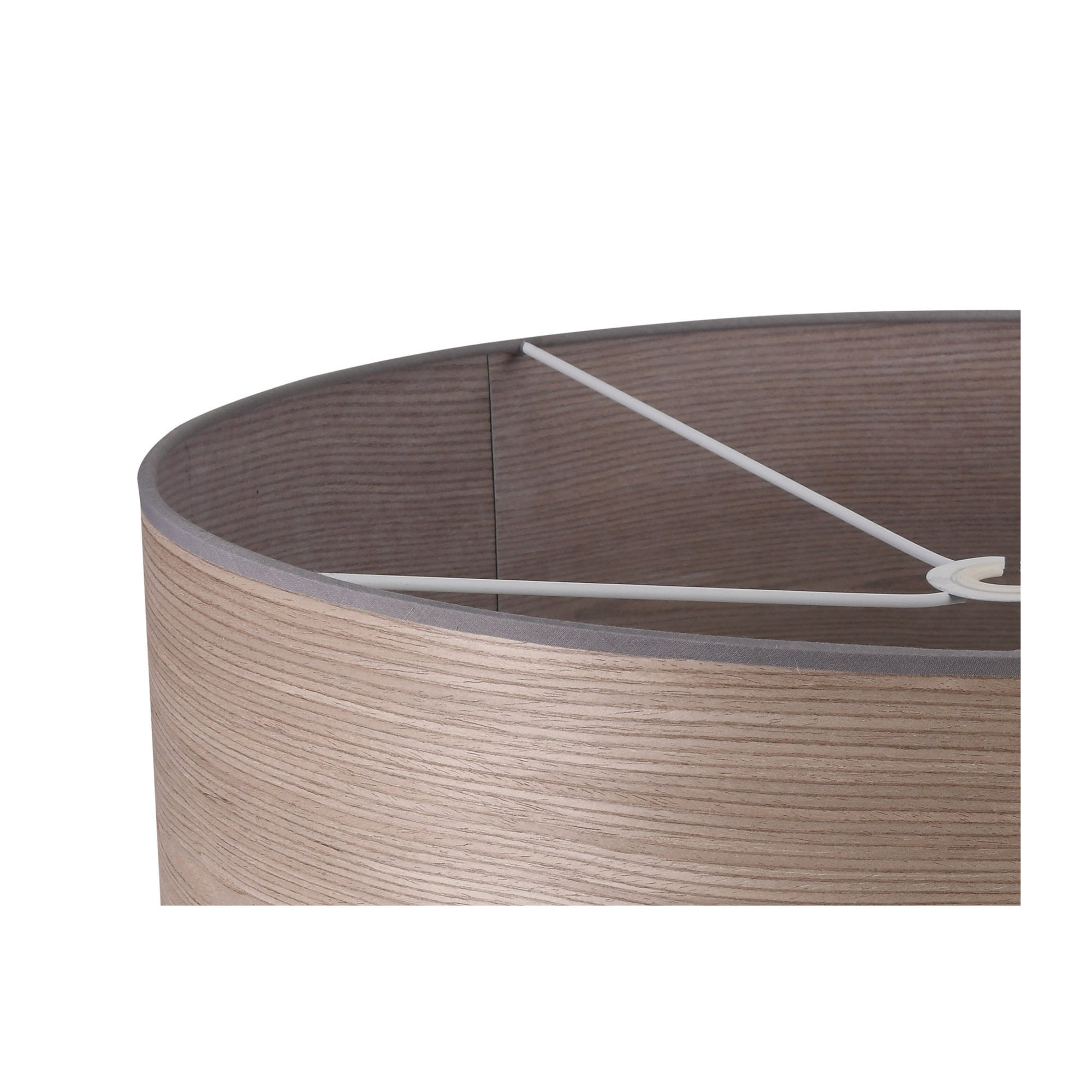 Fabula Buckhurst Round 600 x 210mm Wood Effect Shade - Grey Oak & White Laminate - Shade Only