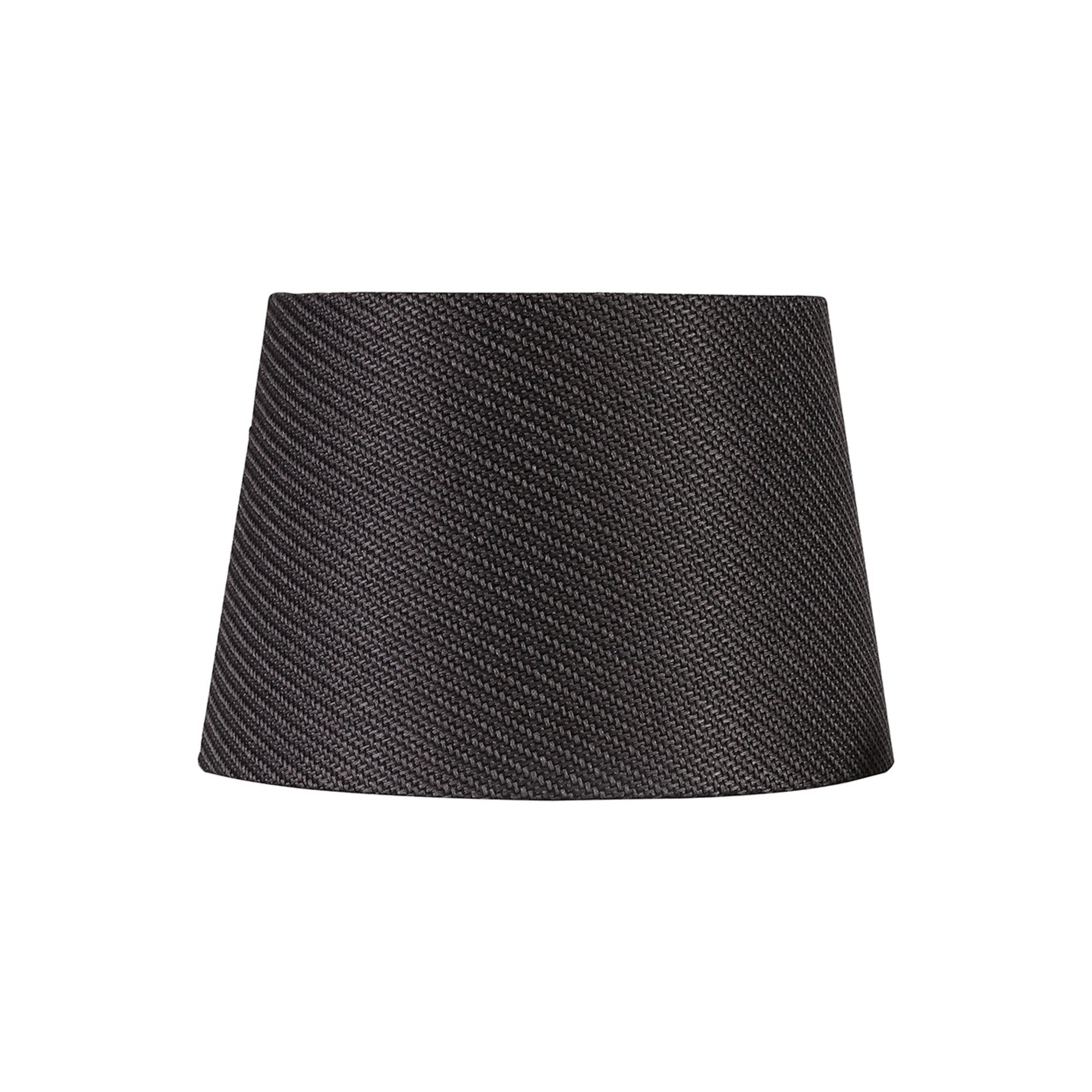 Fabula Buckhurst Round 240/300 x 200mm Fabric Shade - Charcoal Grey & White Laminate - Shade Only