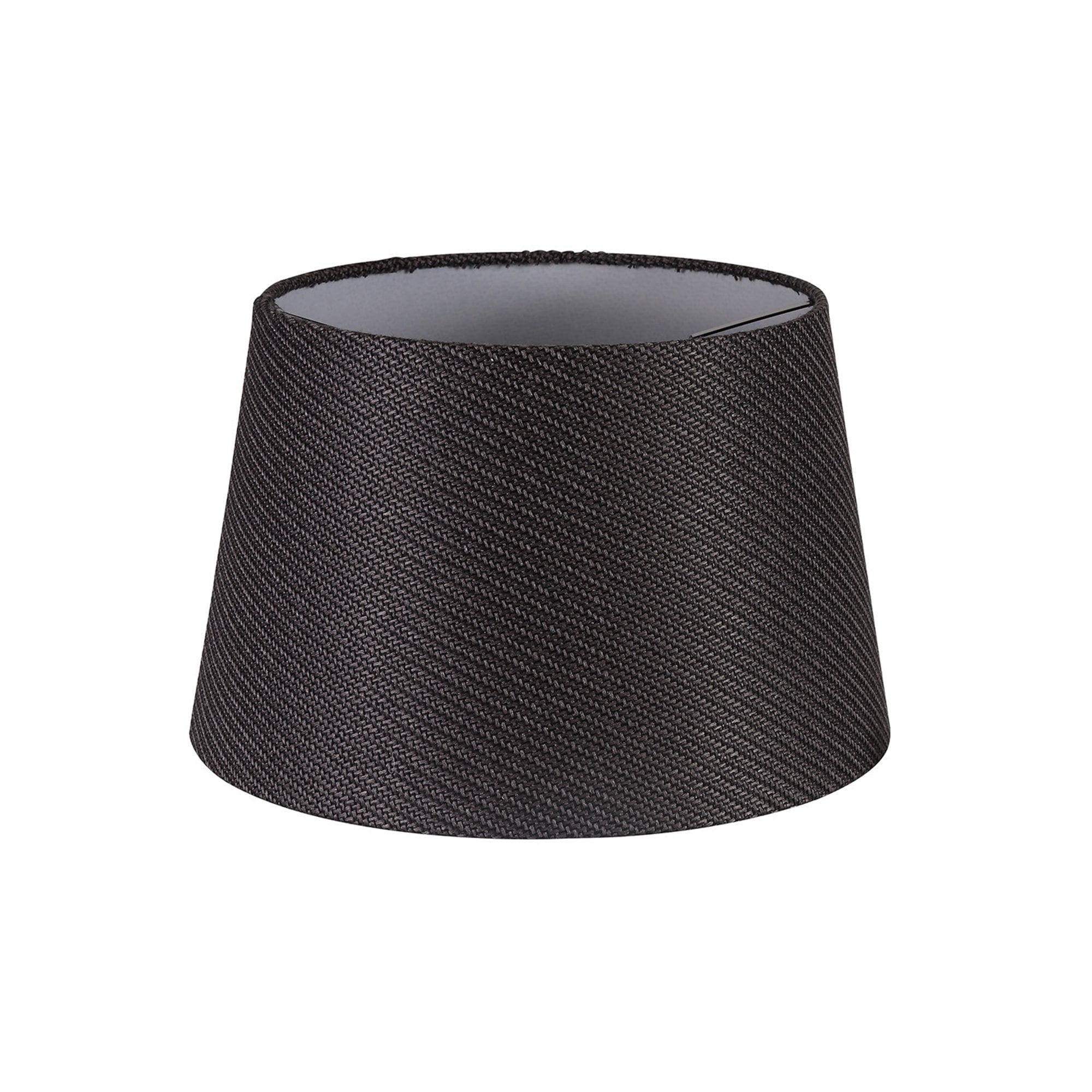 Fabula Buckhurst Round 280/350 x 220mm Fabric Shade - Charcoal Grey & White Laminate - Shade Only