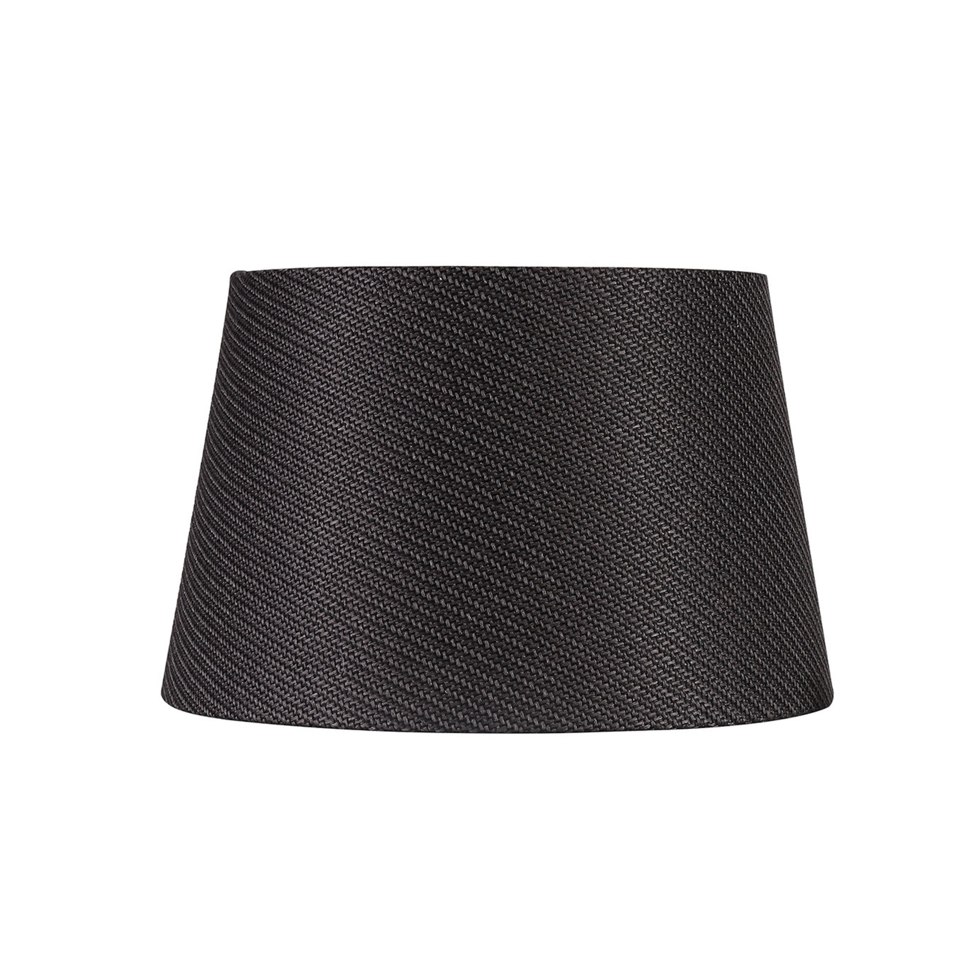 Fabula Buckhurst Round 280/350 x 220mm Fabric Shade - Charcoal Grey & White Laminate - Shade Only