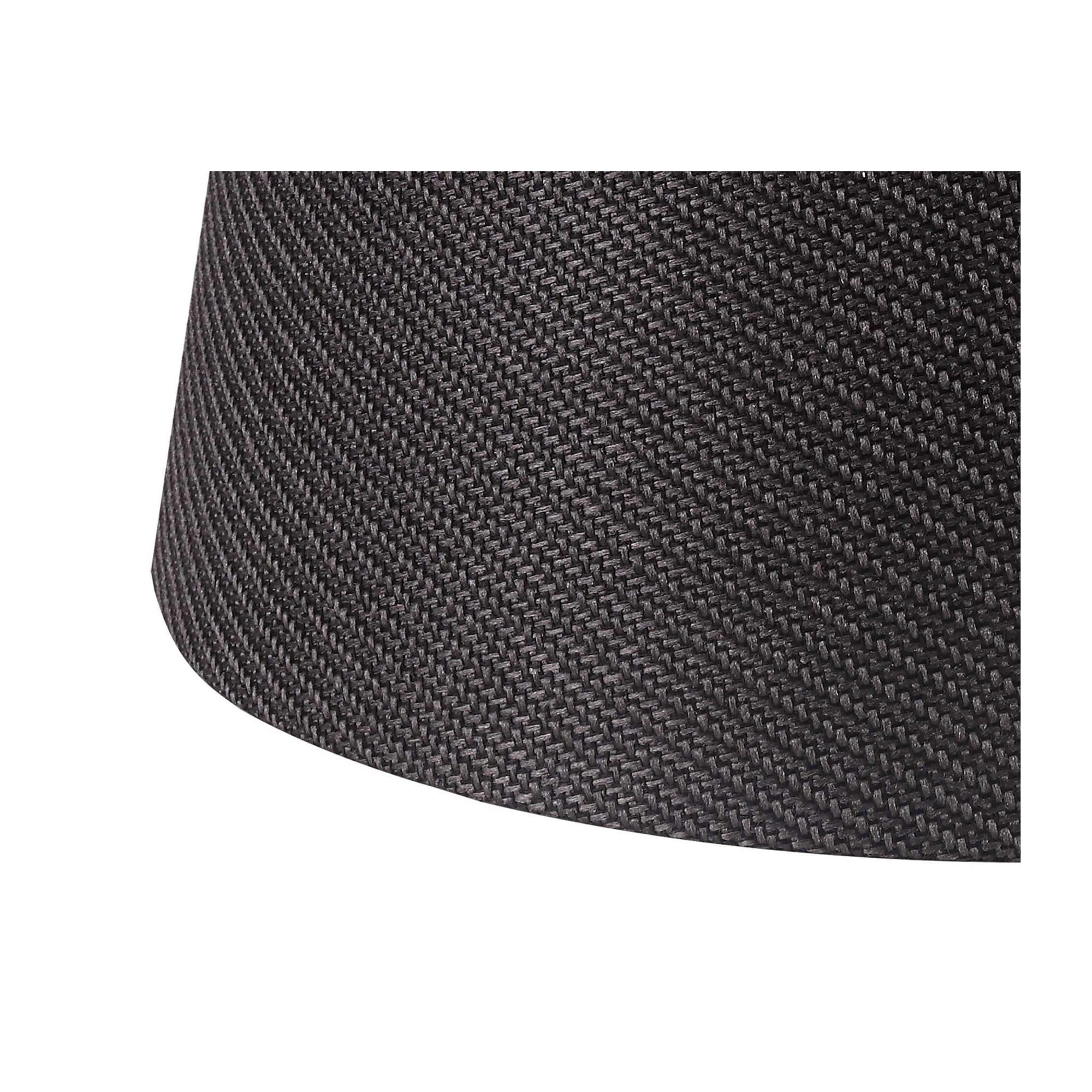 Fabula Buckhurst Round 320/400 x 260mm Fabric Shade - Charcoal Grey & White Laminate - Shade Only