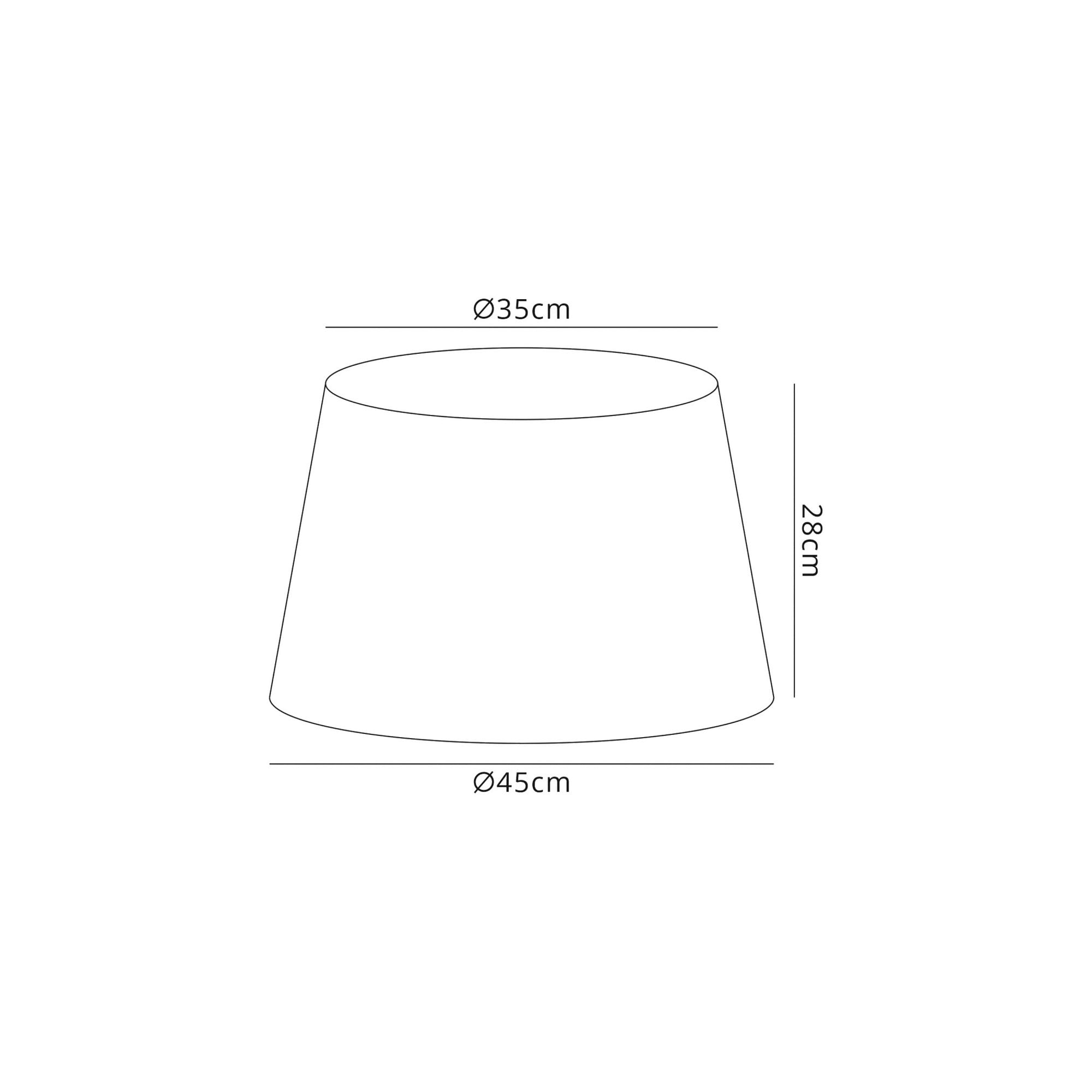 Fabula Buckhurst Round 350/450 x 280mm Fabric Shade - Charcoal Grey & White Laminate - Shade Only