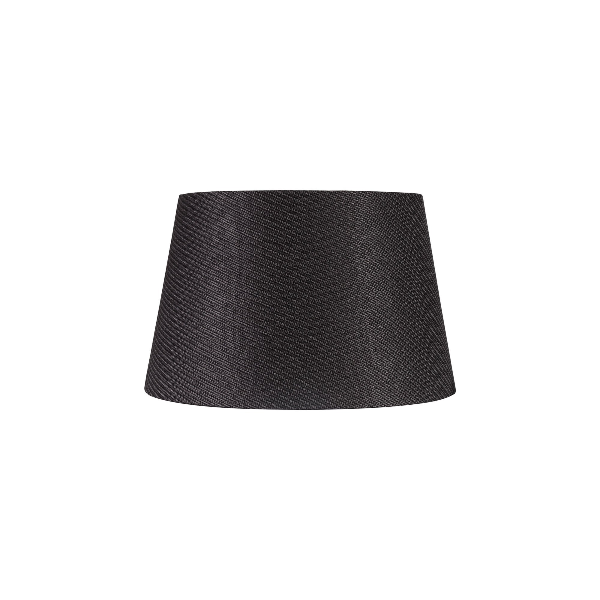 Fabula Buckhurst Round 350/450 x 280mm Fabric Shade - Charcoal Grey & White Laminate - Shade Only