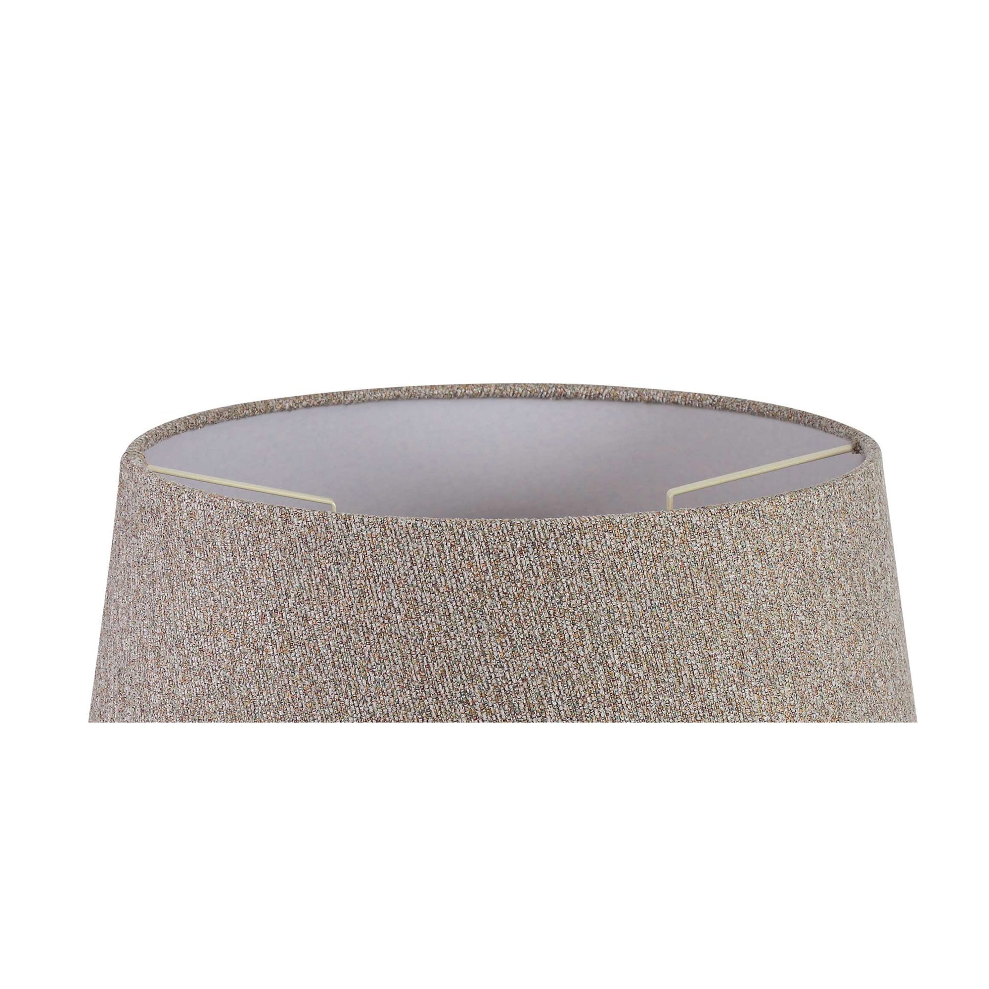 Fabula Buckhurst Round 240/300 x 200mm Fabric Shade - Multi & White Laminate - Shade Only