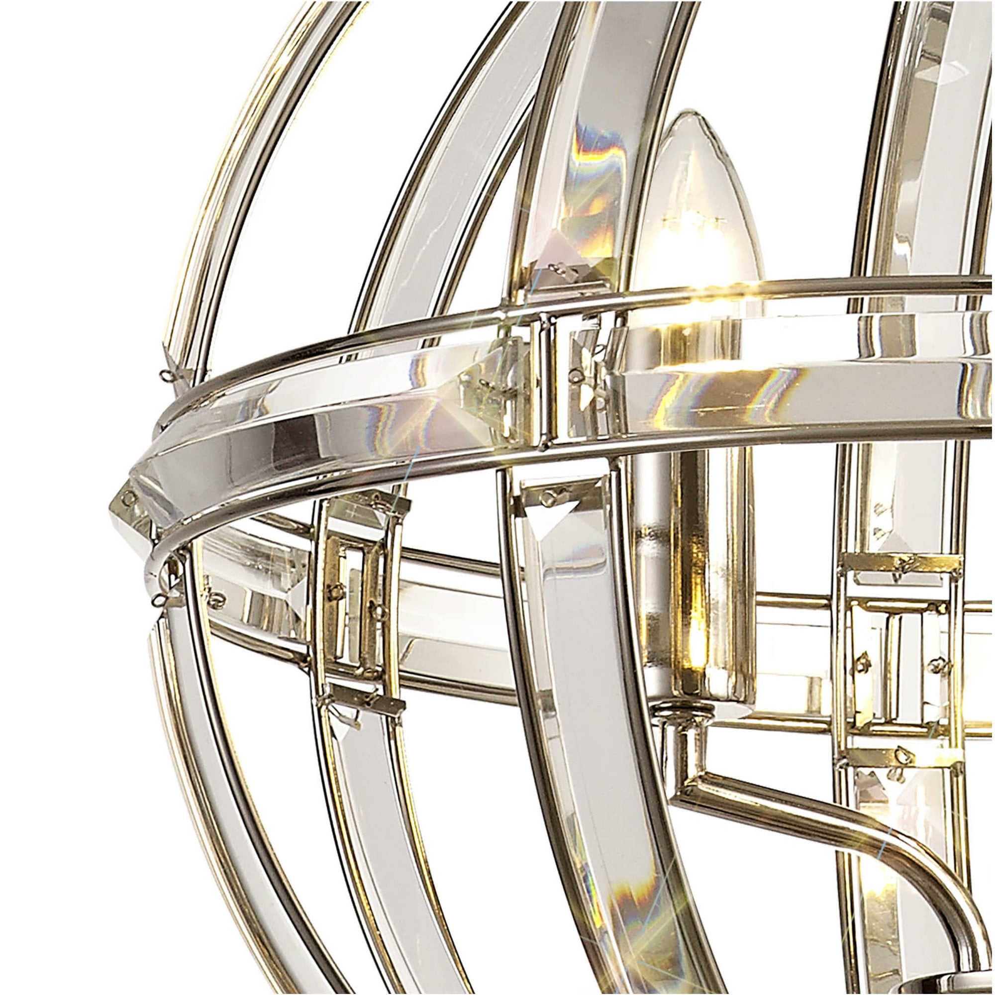 Fabula Woodford Medium 3 Light Round Pendant - Polished Nickel