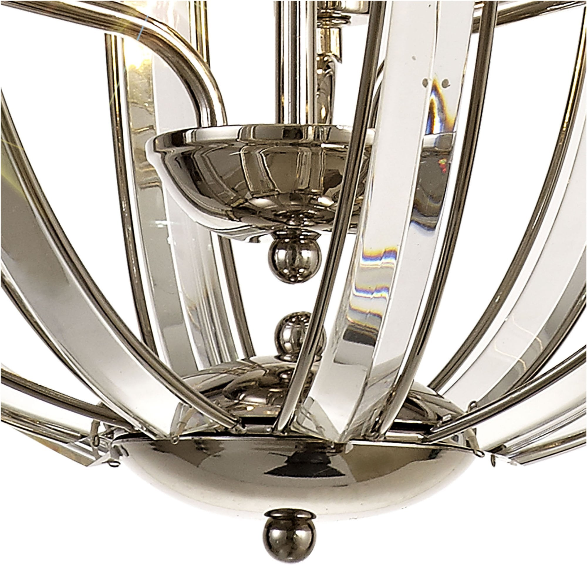 Fabula Woodford Medium 3 Light Round Pendant - Polished Nickel