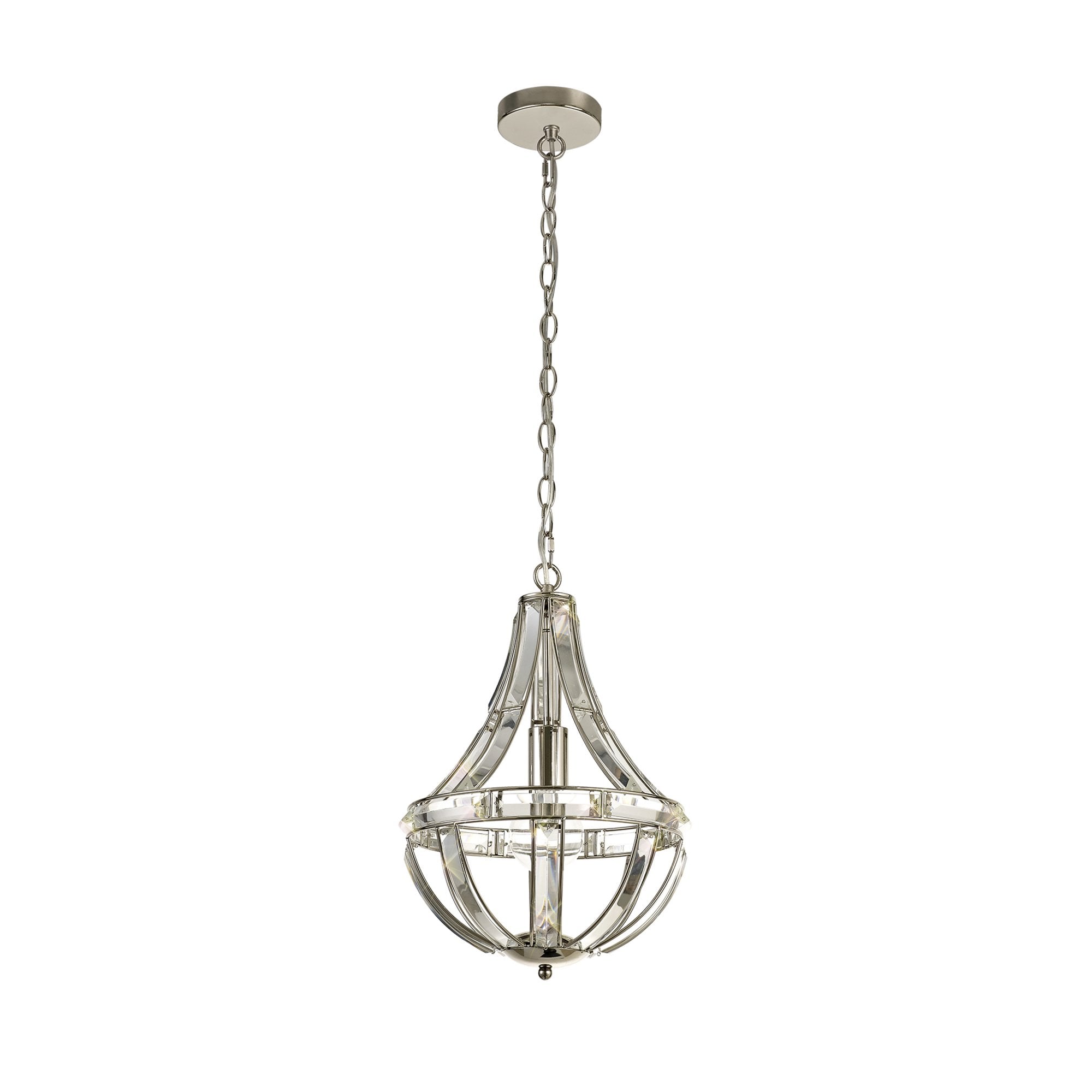 Fabula Woodford Single Teardrop Pendant - Polished Nickel