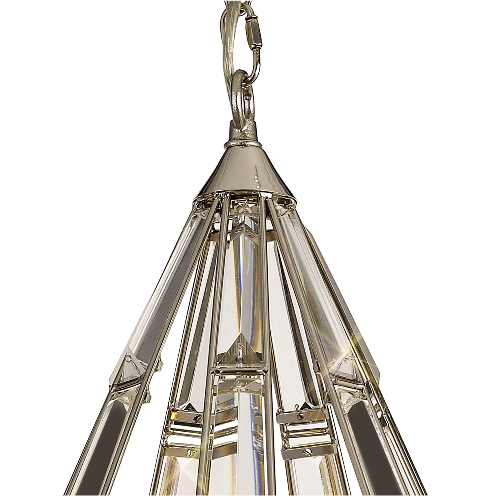 Fabula Woodford 3 Light Diamond Pendant - Polished Nickel