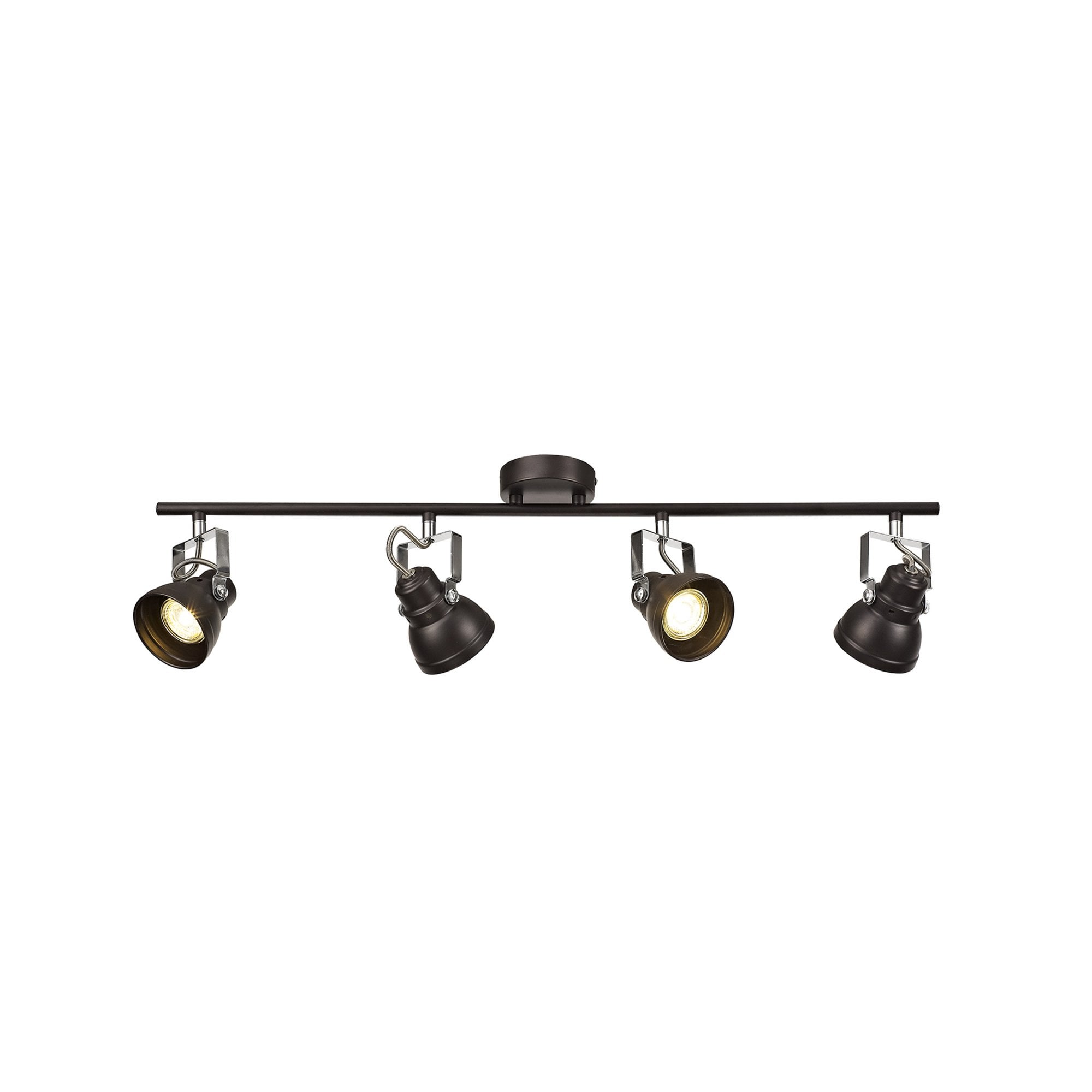 Fabula Thistle 4 Light Adjustable Linear Bar Spotlight - Oiled Bronze & Polished Chrome