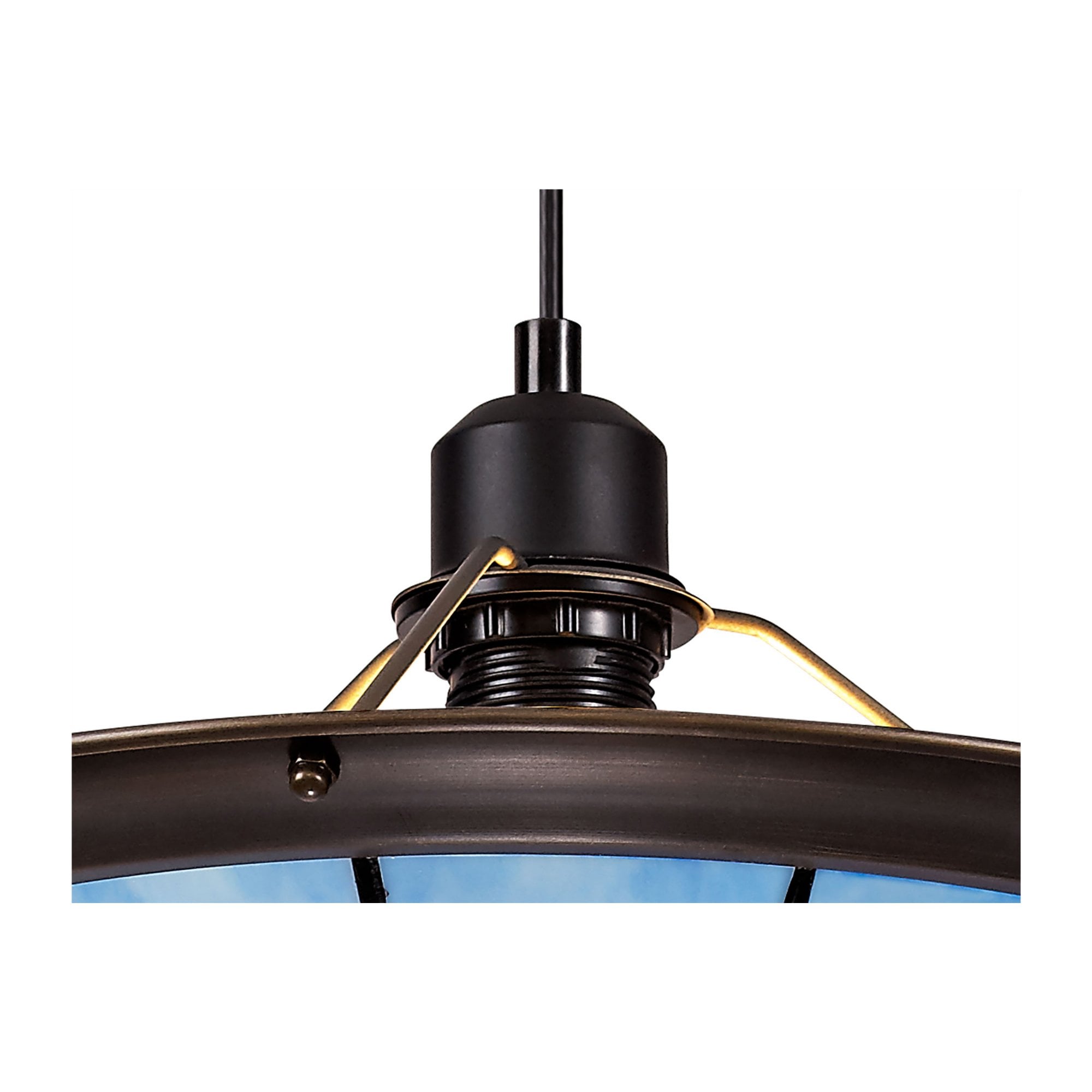 Fabula Althorne Single Pendant - 35cm Tiffany Shade - Rich Blue