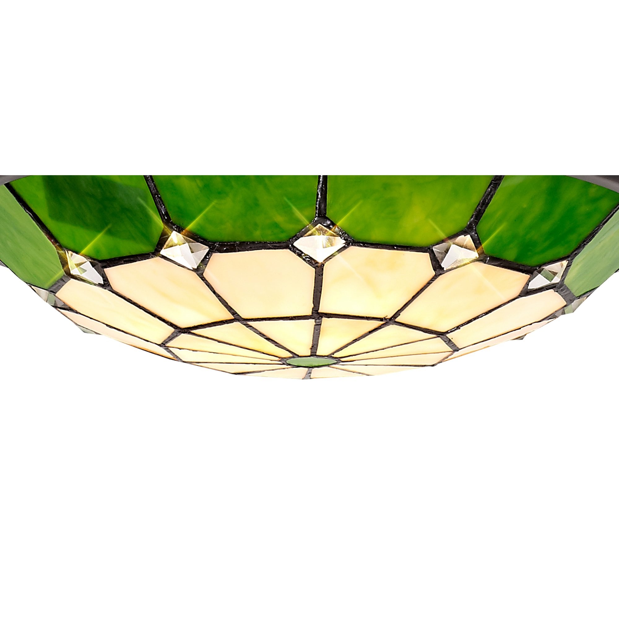 Fabula Althorne 35cm Tiffany Uplighter Shade - Green - Shade Only